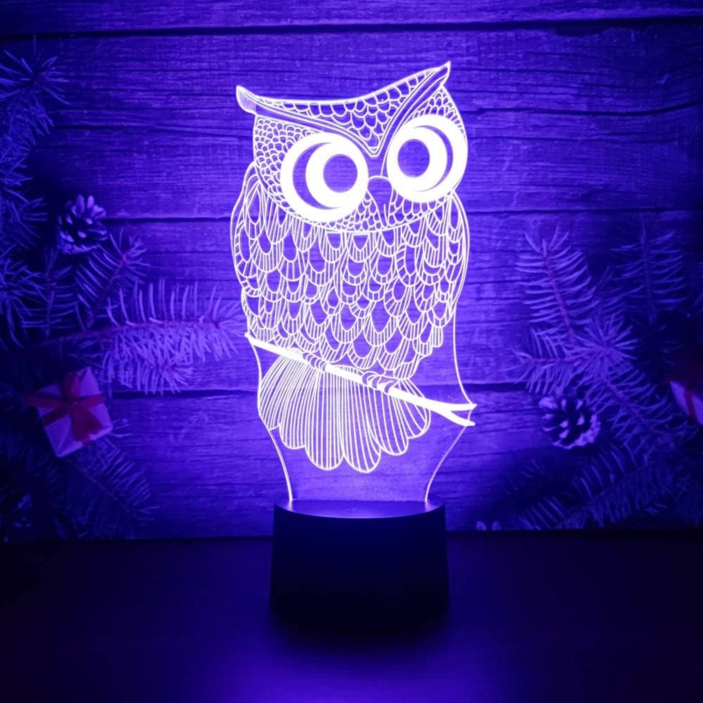 3D Eulen - Nachtlicht aus Acryl: USB - LED - Lampe mit Farbwechsel für Kinderzimmer - Nachtlicht Kinder