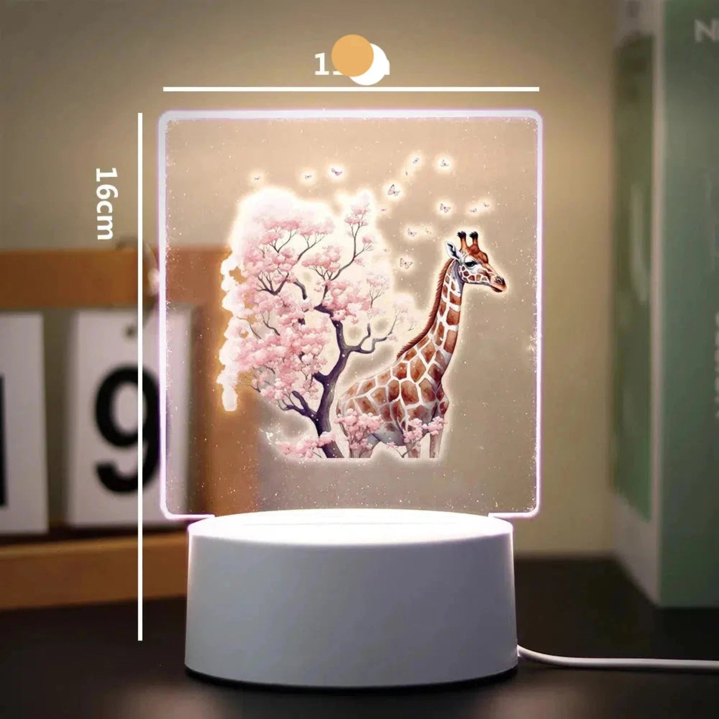3D Giraffen - Nachtlicht: LED - Schlummerlicht mit 16 Farben und Fernbedienung - Nachtlicht Kinder