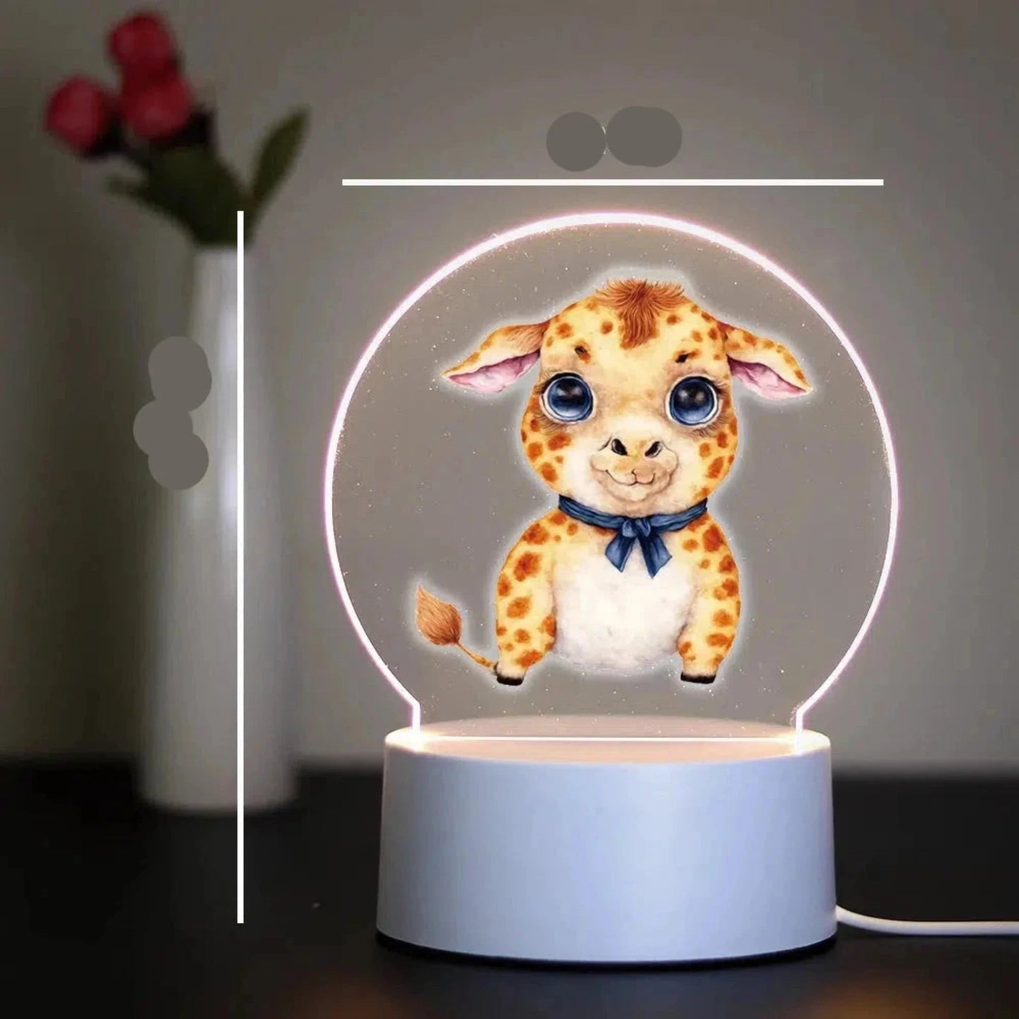 3D Giraffen - Nachtlicht: LED - Schlummerlicht mit 16 Farben und Fernbedienung - Nachtlicht Kinder