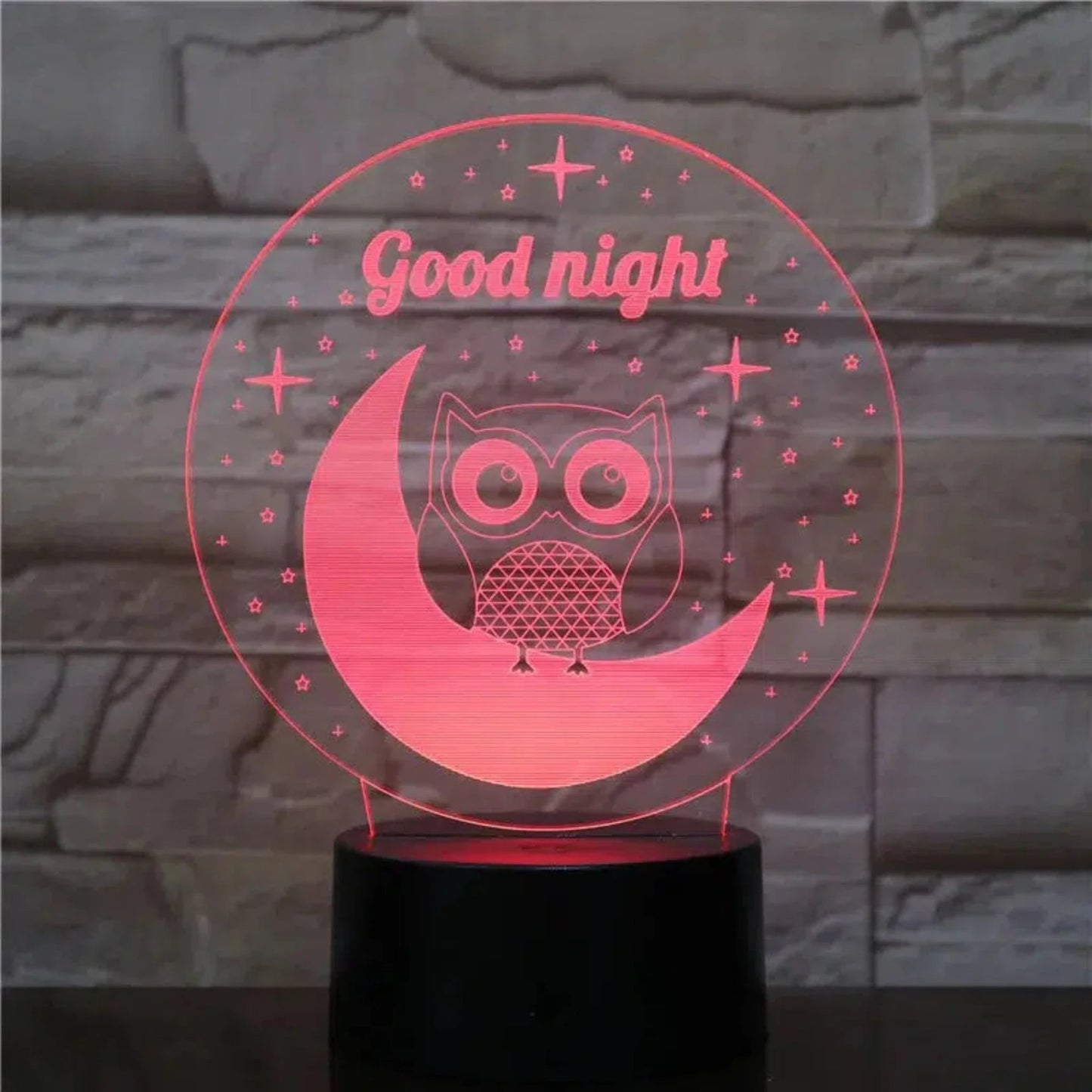 3D LED Eulen - Nachtlicht: Farbwechselnde Dekolampe mit 8 Eulendesigns - Nachtlicht Kinder