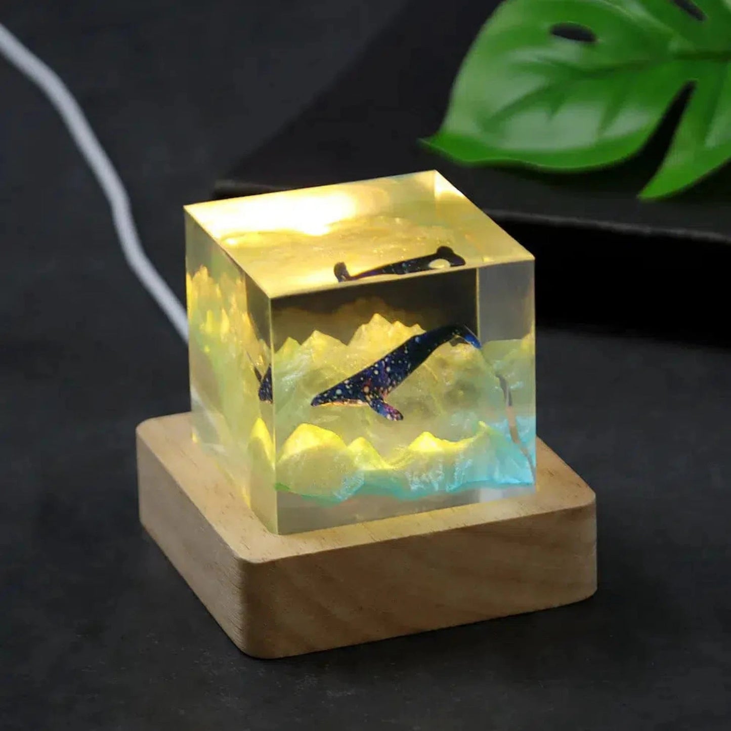 3D Nachtlicht Wal – Kreative LED Tischlampe mit Bergmotiv - Nachtlicht Kinder