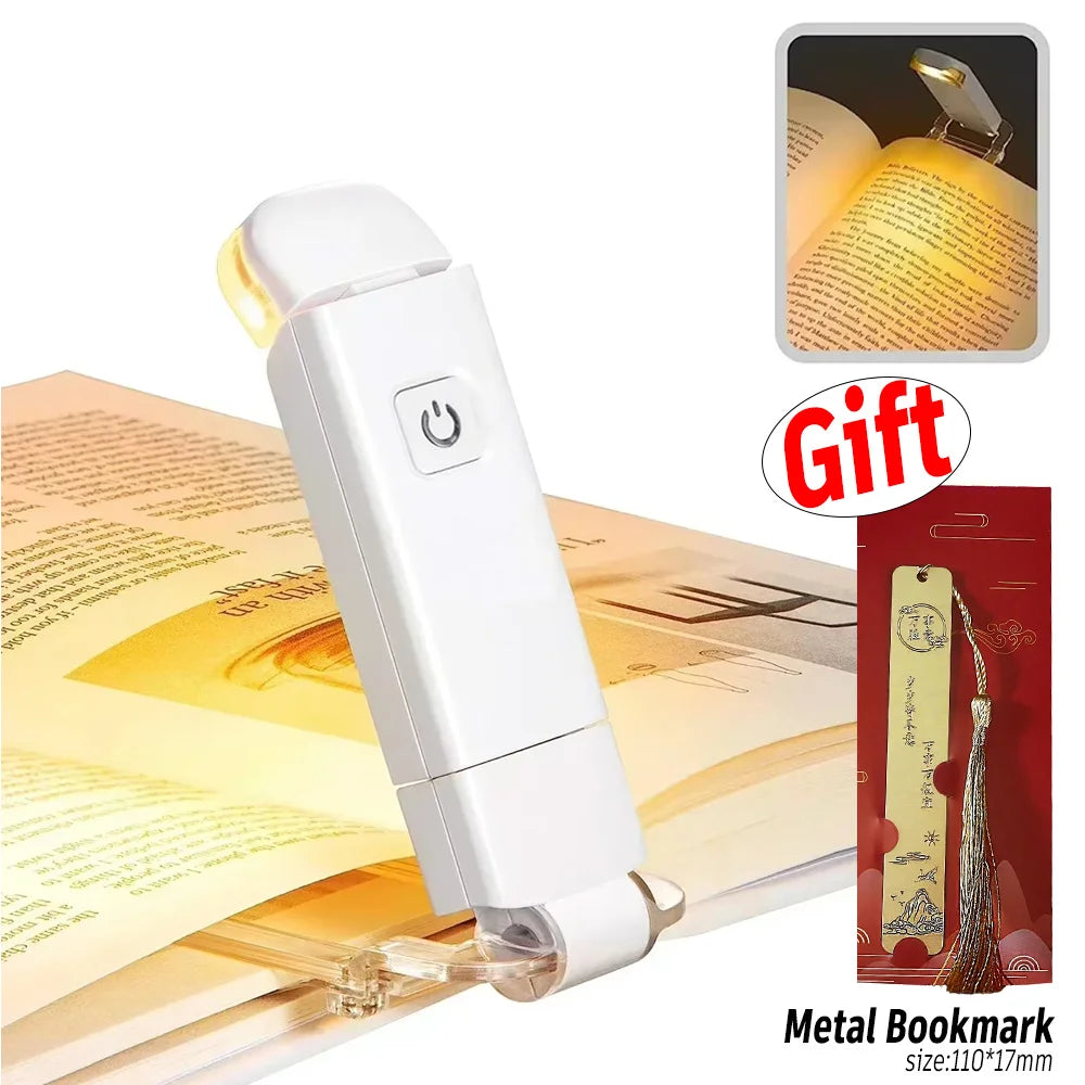 3D-LED-Buchlicht, USB wiederaufladbar, Nachtlicht, 3 Farben, faltbar, Tischlampe, kreative LED-Magnetlampe, tragbare Schreibtischbeleuchtung