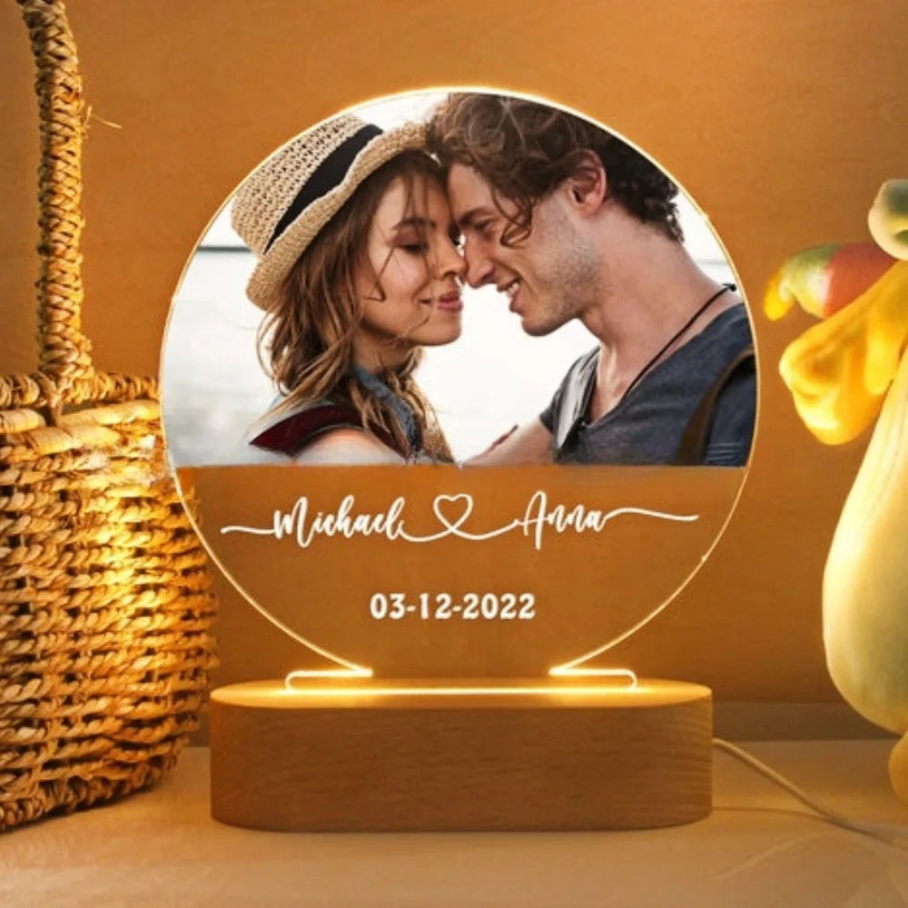 Personal isierte 3d Foto lampe angepasste Foto Text benutzer definierte Schlafzimmer Nachtlicht Valentinstag Hochzeitstag Geburtstags geschenke