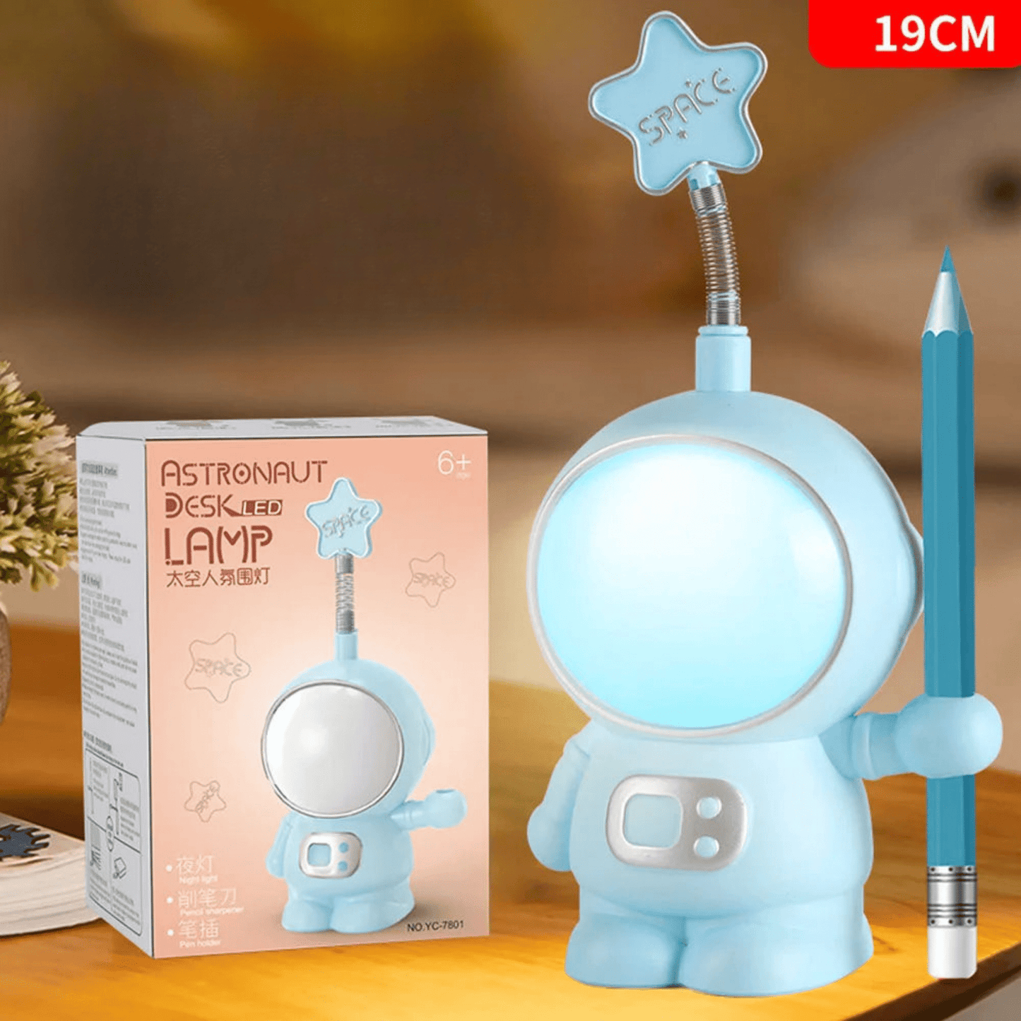 Astronaut Nachtlicht - LED Schreibtischlampe mit Stiftehalter - Nachtlicht Kinder