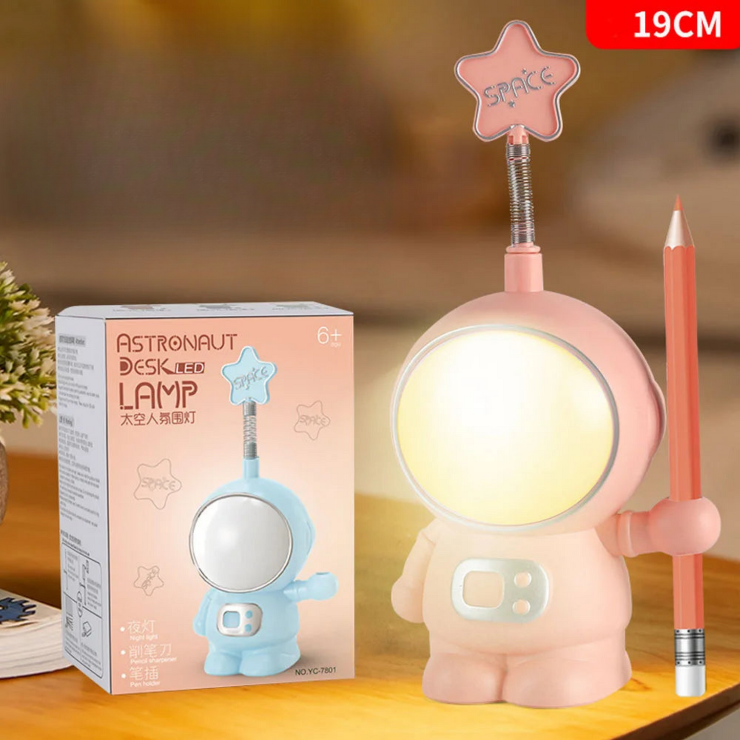 Astronaut Nachtlicht - LED Schreibtischlampe mit Stiftehalter - Nachtlicht Kinder