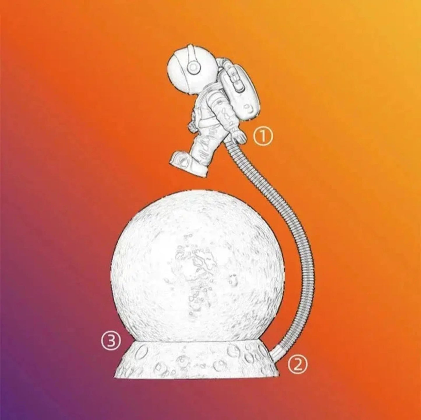 Astronaut Nachtlicht mit LED - Beleuchtung für das Kinderzimmer - Nachtlicht Kinder