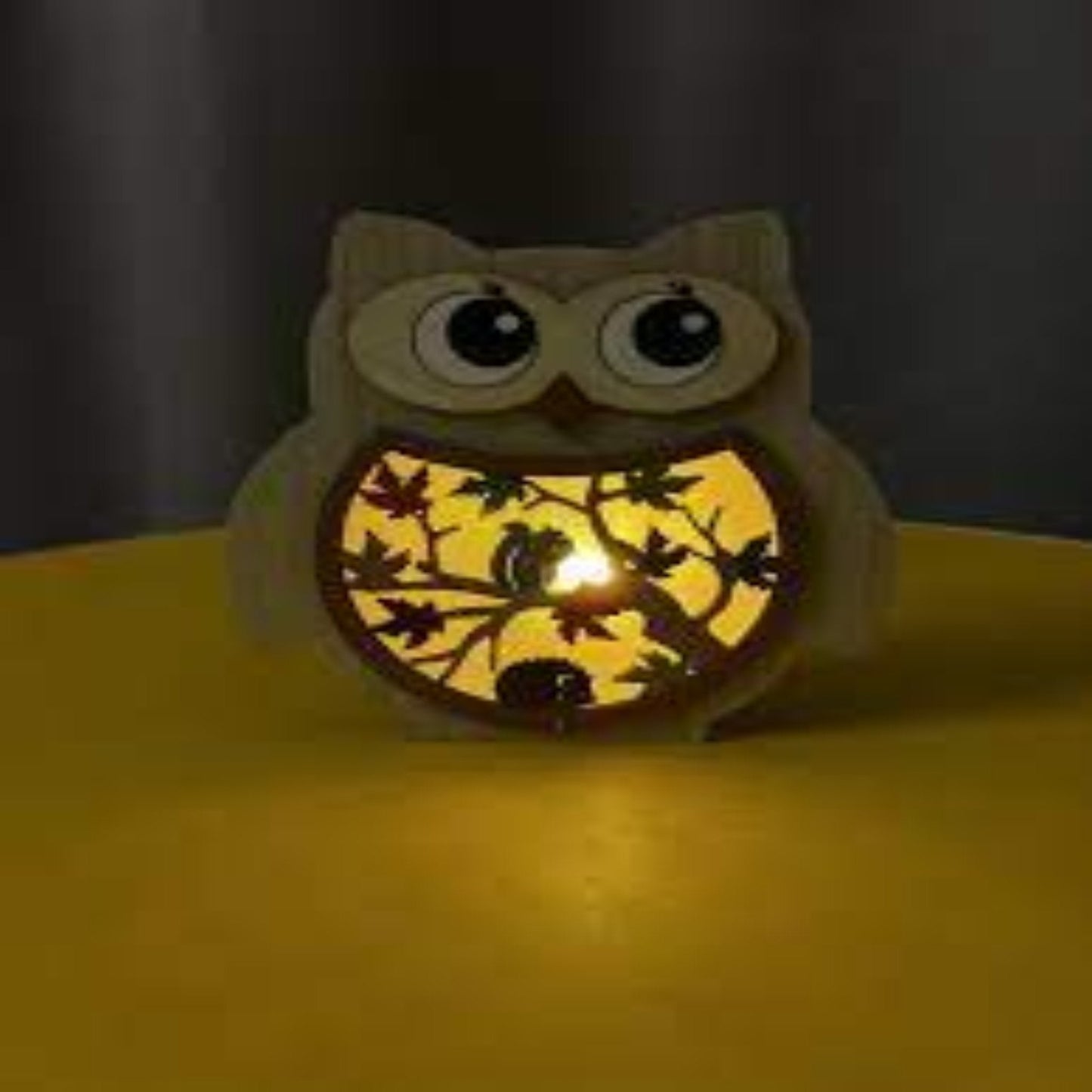 Bezauberndes Eulen - Nachtlicht aus Holz: Dekorative LED - Lampe fürs Kinderzimmer - Nachtlicht Kinder