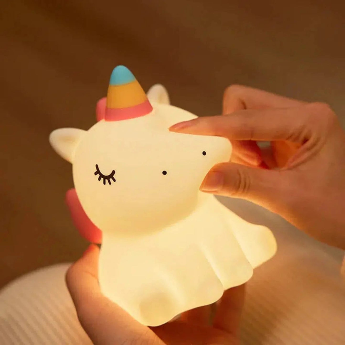 Einhorn Nachtlicht - LED Touch Lampe aus Silikon - Nachtlicht Kinder