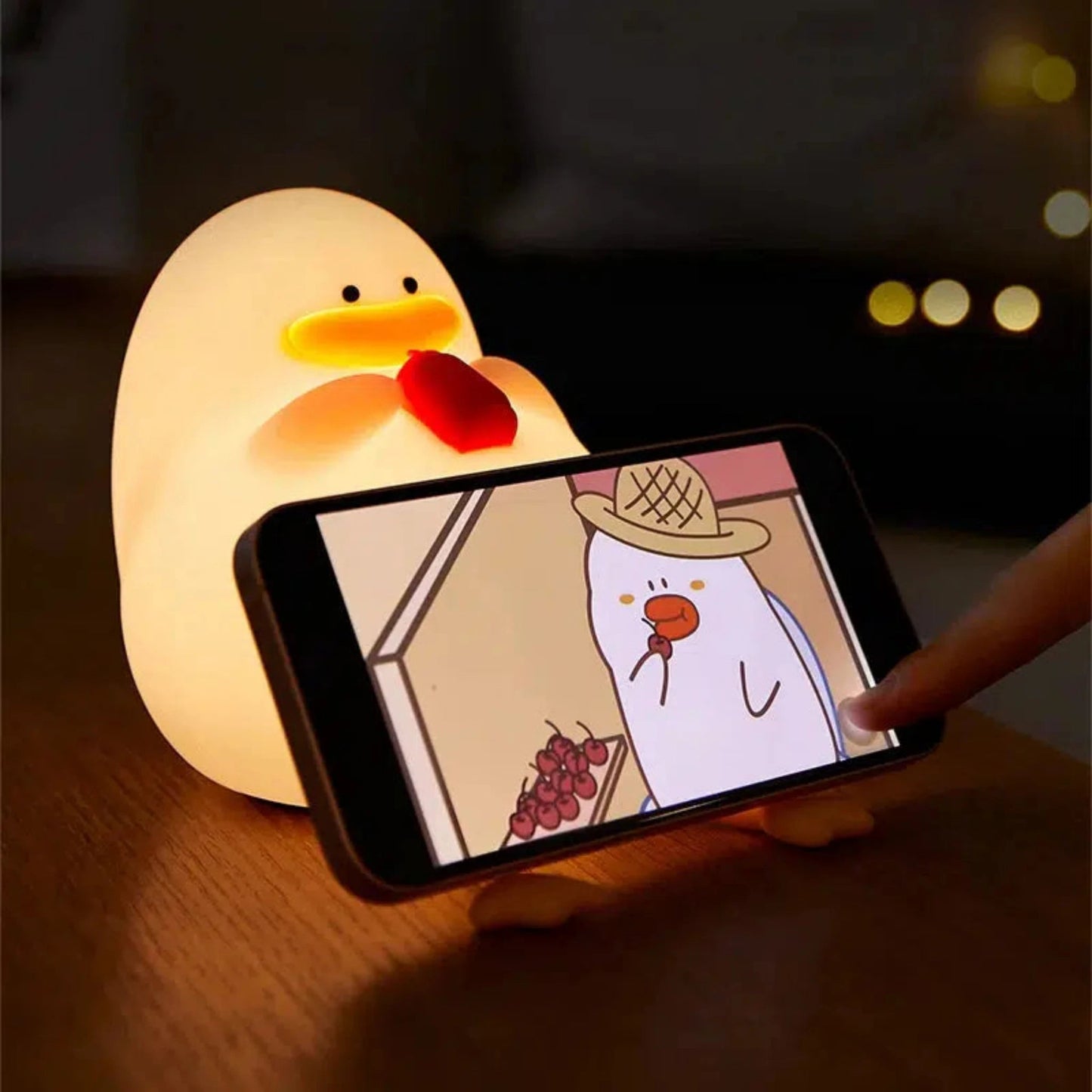 Enten - Nachtlicht mit Hut: LED - Schlummerlampe für Kinder - Nachtlicht Kinder