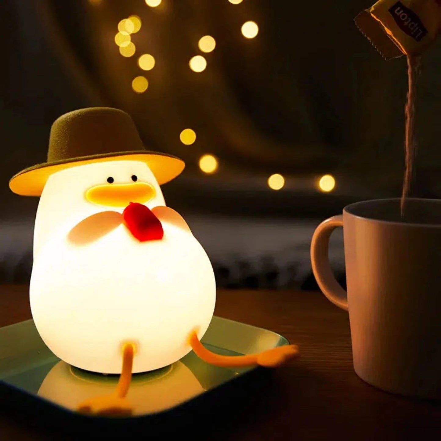 Enten - Nachtlicht mit Hut: LED - Schlummerlampe für Kinder - Nachtlicht Kinder