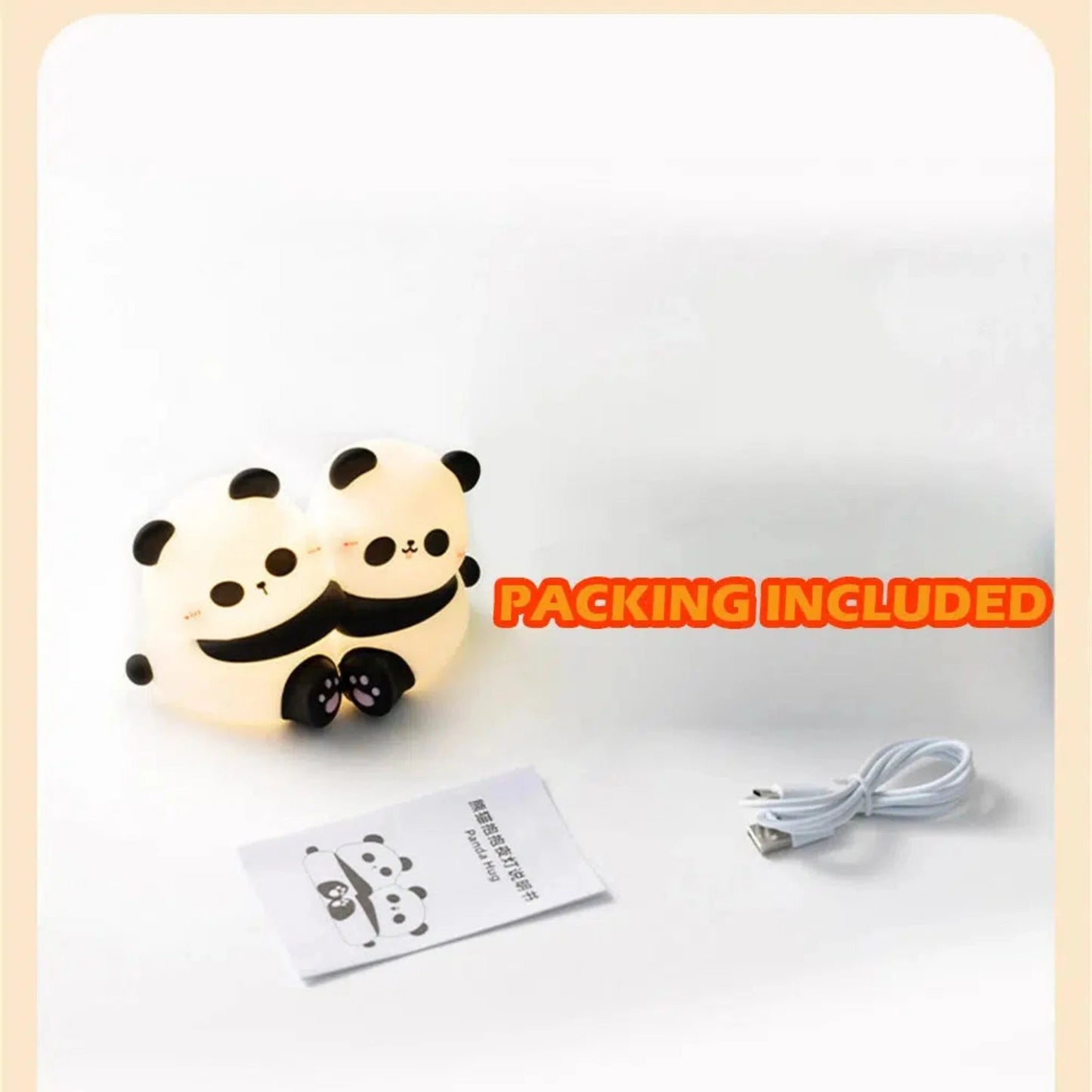 LED Nachtlicht Kuschelnde Pandas – Bezaubernde Schlummerleuchte für Kinder - Nachtlicht Kinder