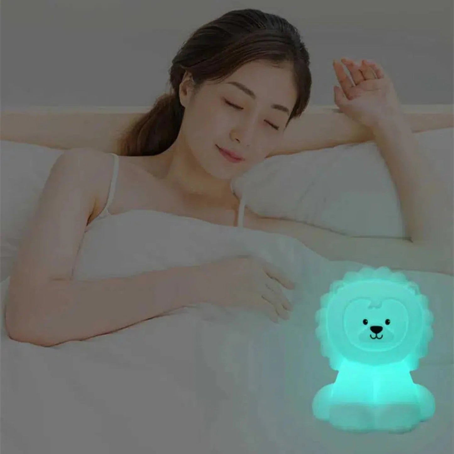 LED Nachtlicht Löwe mit Touchsensor und Fernbedienung – Farbwechselnde Schlummerleuchte für Kinder - Nachtlicht Kinder