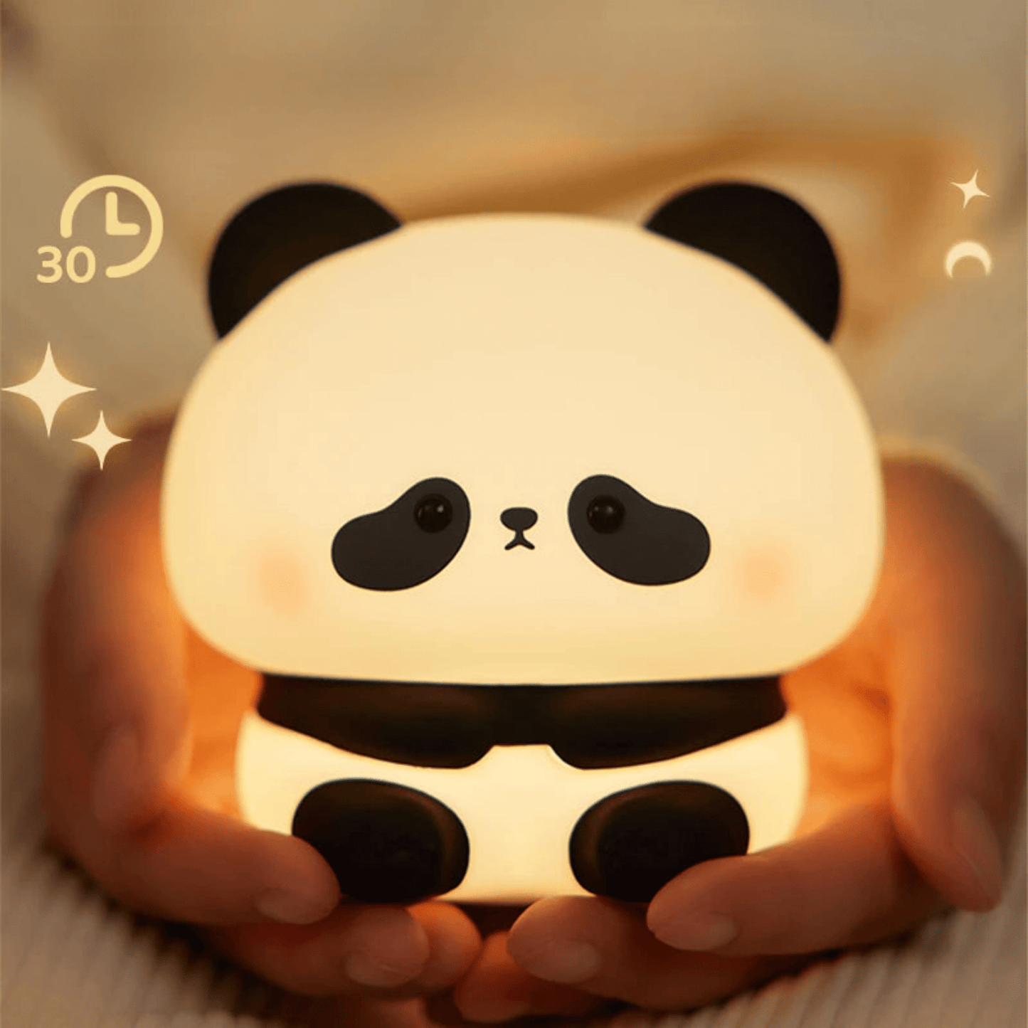 LED Nachtlicht Panda – Niedliche Silikonlampe mit Touch - Steuerung und Timer - Nachtlicht Kinder