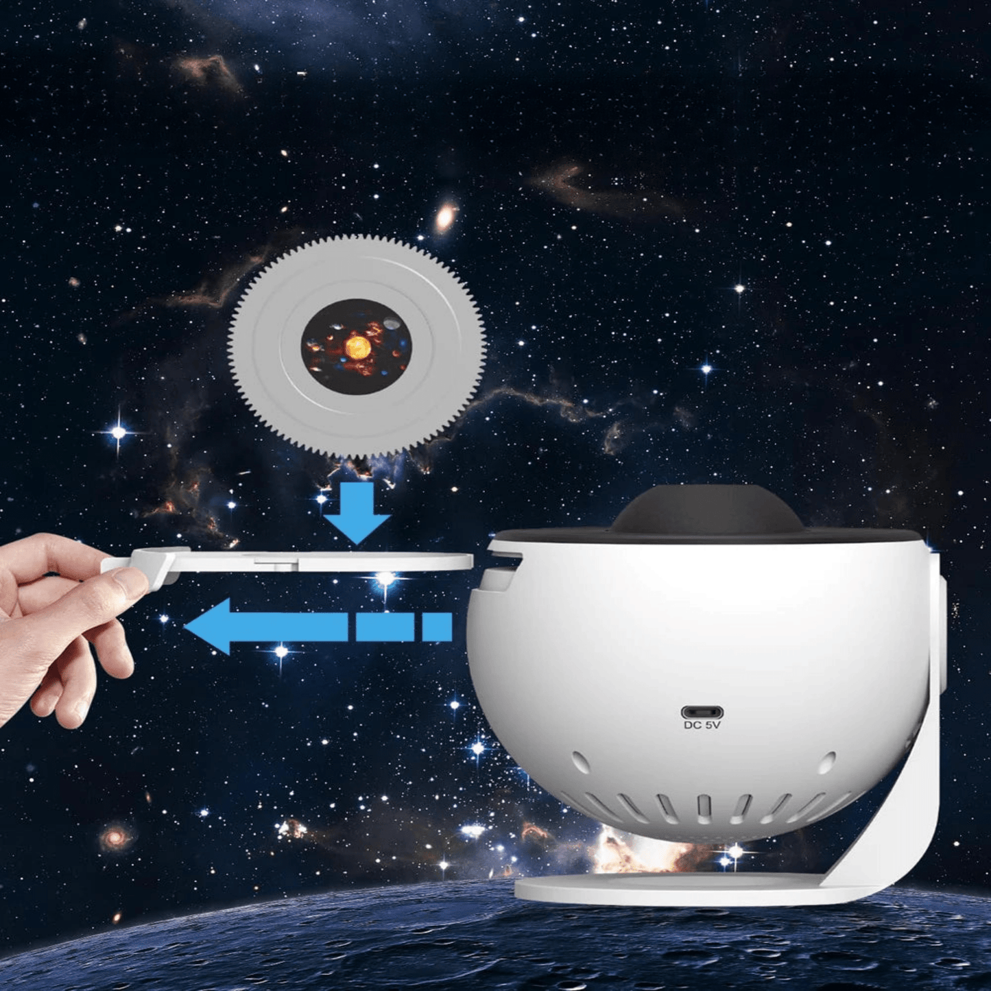 LED Nachtlicht Sternenhimmel Projektor 360° Rotation - Nachtlicht Kinder