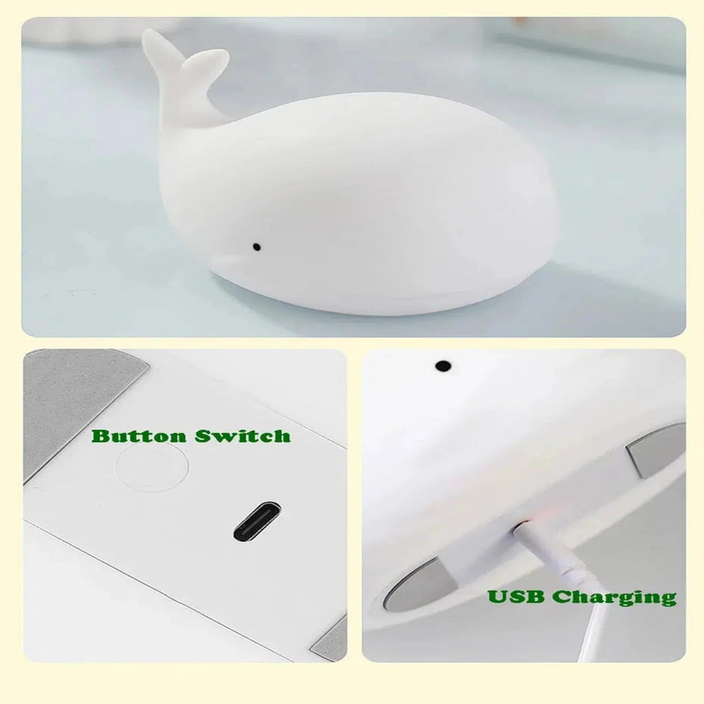 LED Nachtlicht Wal – Niedliche Schlummerleuchte für das Kinderzimmer - Nachtlicht Kinder