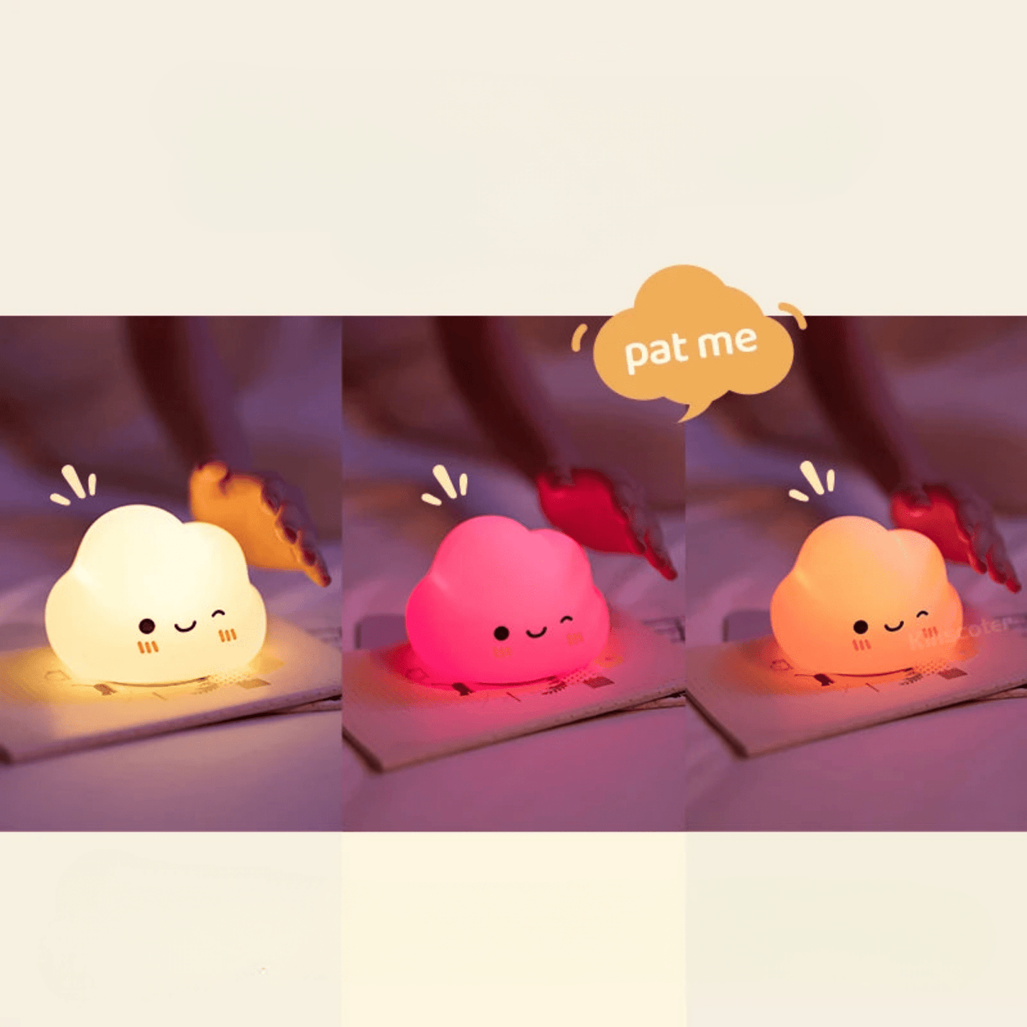 LED Nachtlicht Wolke aus Silikon mit Touch - Sensor - Nachtlicht Kinder