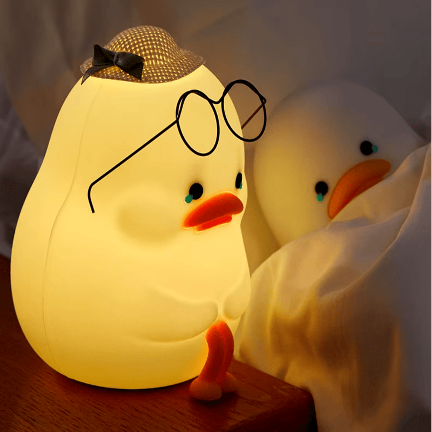 Lustige Enten - Nachtlichter: Flach oder Weinend - LED - Schlummerlampen für Kinder - Nachtlicht Kinder