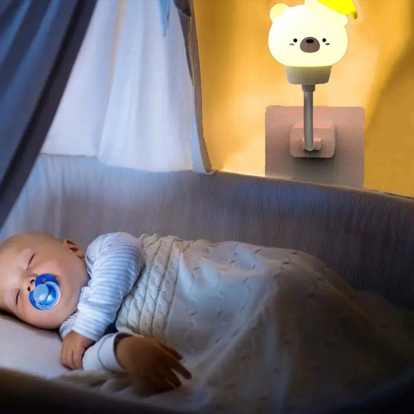 Nachtlicht Bär LED mit USB und Steckdose, Fernbedienung für das Kinderzimmer - Nachtlicht Kinder