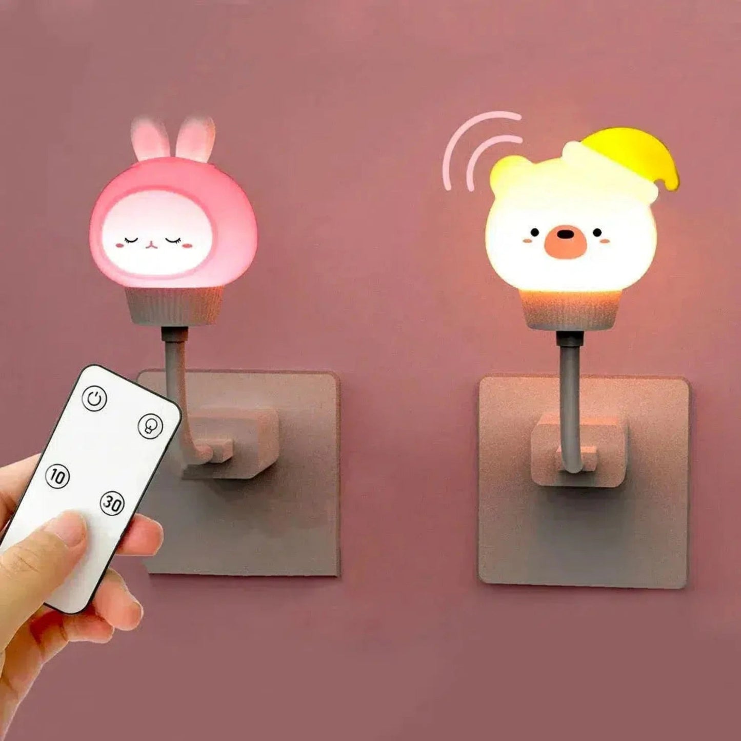 Nachtlicht Bär LED mit USB und Steckdose, Fernbedienung für das Kinderzimmer - Nachtlicht Kinder