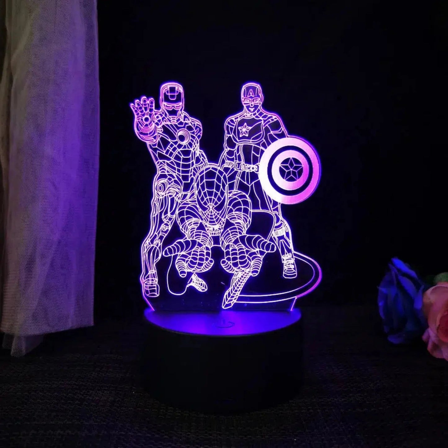 Nachtlicht Disney - Spiderman 3D LED Lampe mit Farbwechsel - Nachtlicht Kinder
