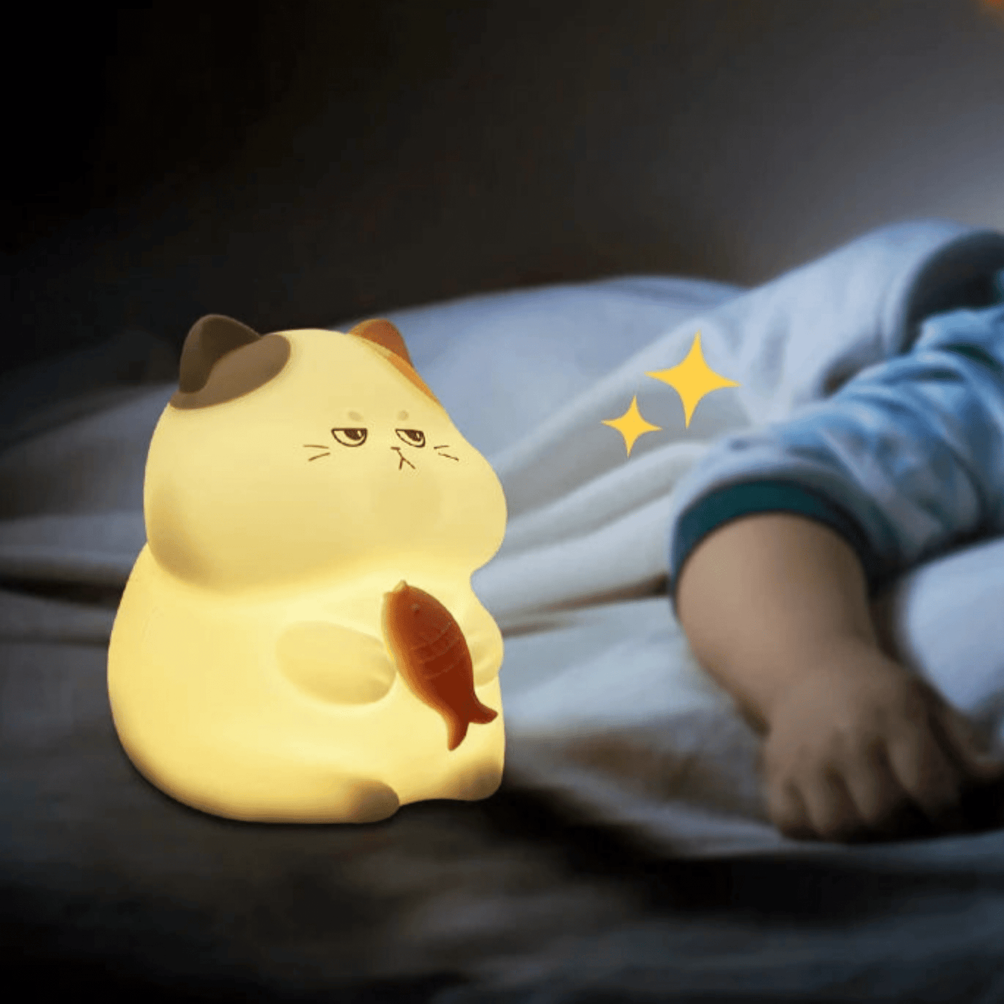 Nachtlicht Katze lustige aus Silikon wiederaufladbare Schlummerleuchte für Kinder - Nachtlicht Kinder