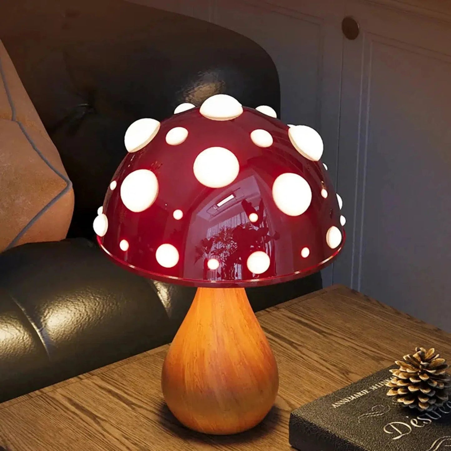 Nachtlicht Pilz – Elegante Amanita Tischlampe mit LED für Kinderzimmer - Nachtlicht Kinder