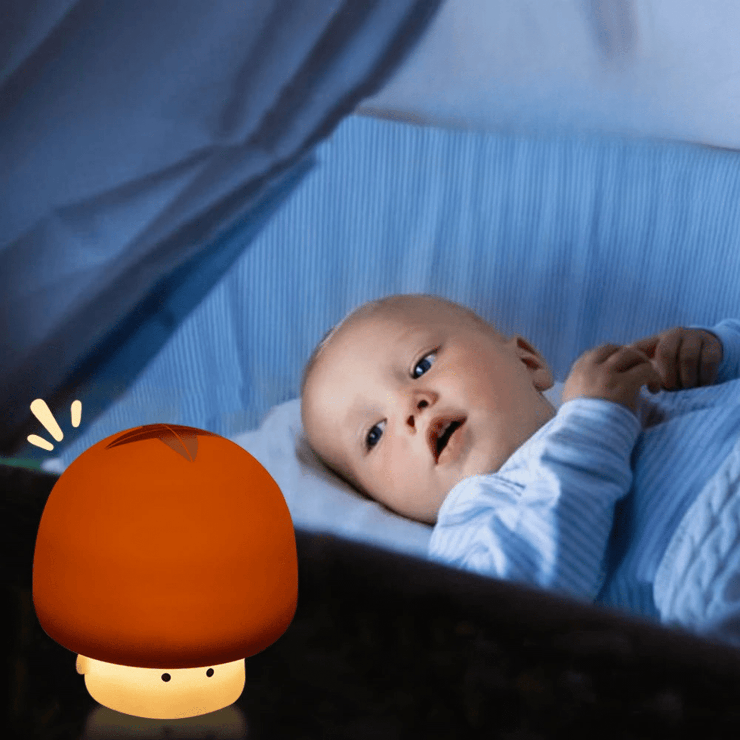 Nachtlicht Pilz – Süße LED Silikon - Schlummerleuchte für Kinder - Nachtlicht Kinder