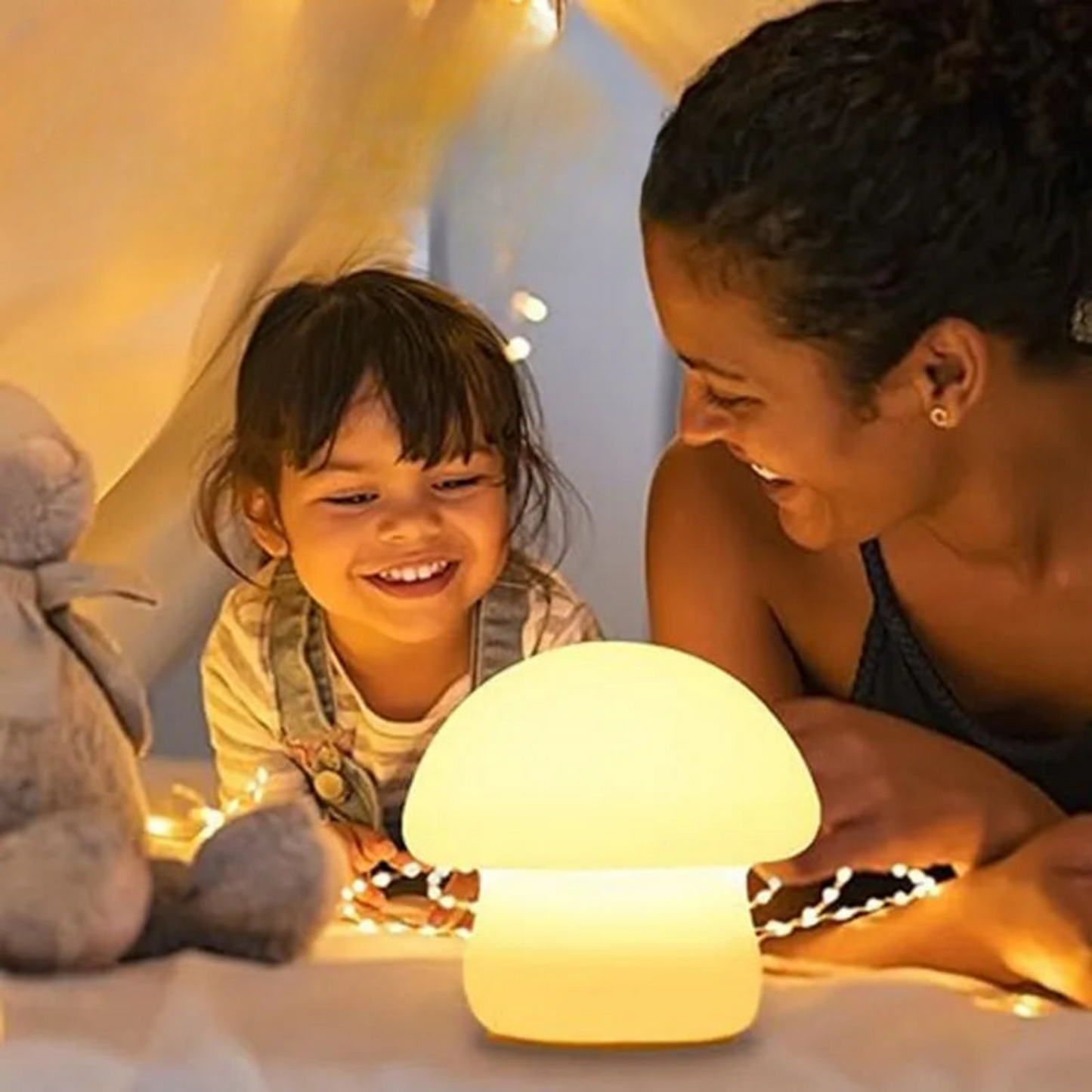 Nachtlicht Pilz – Wiederaufladbare LED Silikon - Schlummerleuchte für Kinder - Nachtlicht Kinder