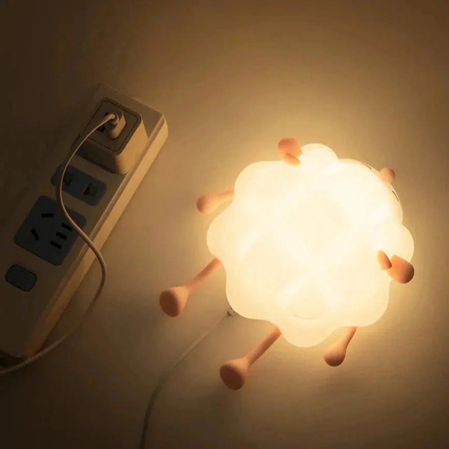 Nachtlicht Schaf aus Silikon: Berührungssteuerung mit 3 Helligkeitsstufen - Nachtlicht Kinder