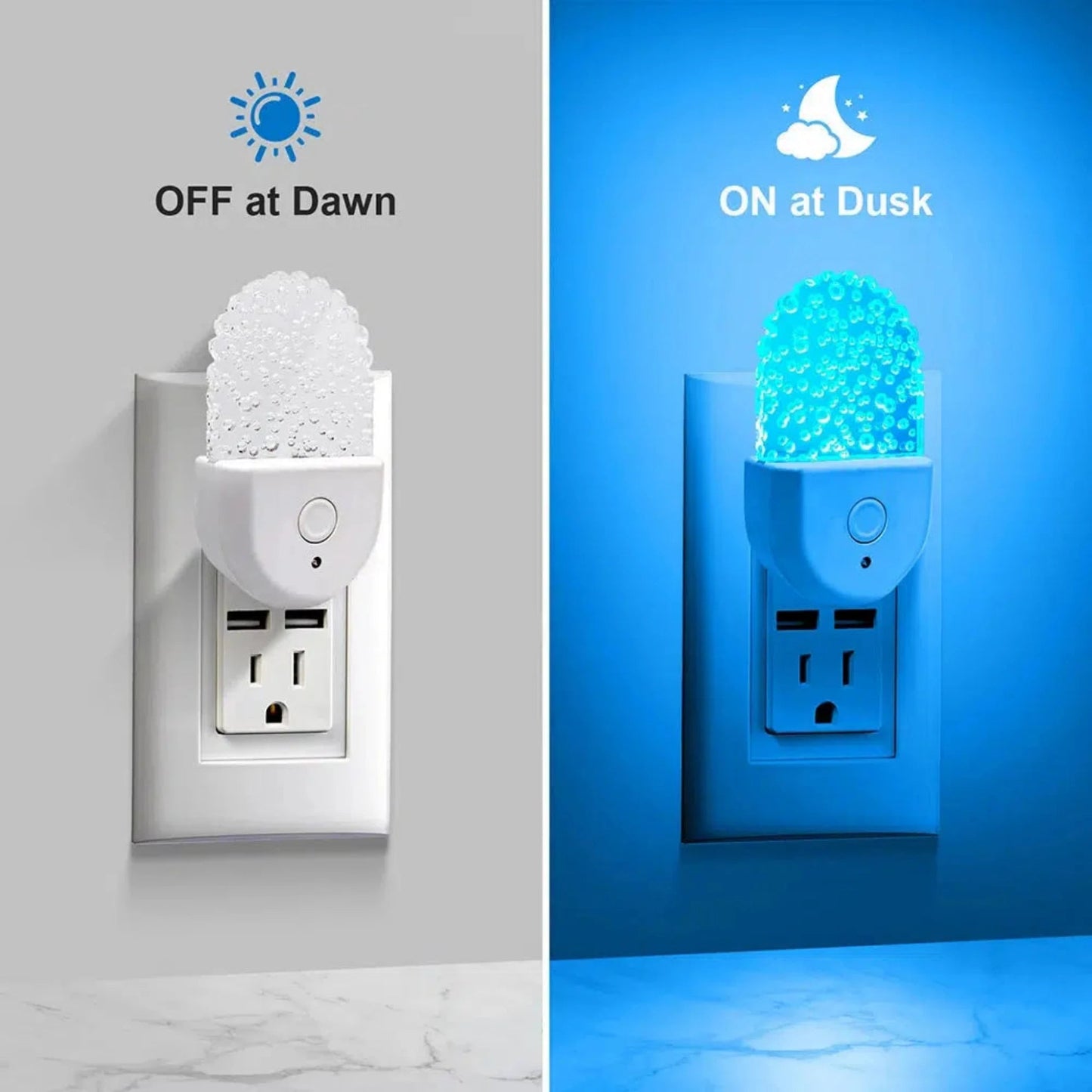 Nachtlicht Steckdose LED Farbwechsel mit Blasen Effekt - Nachtlicht Kinder