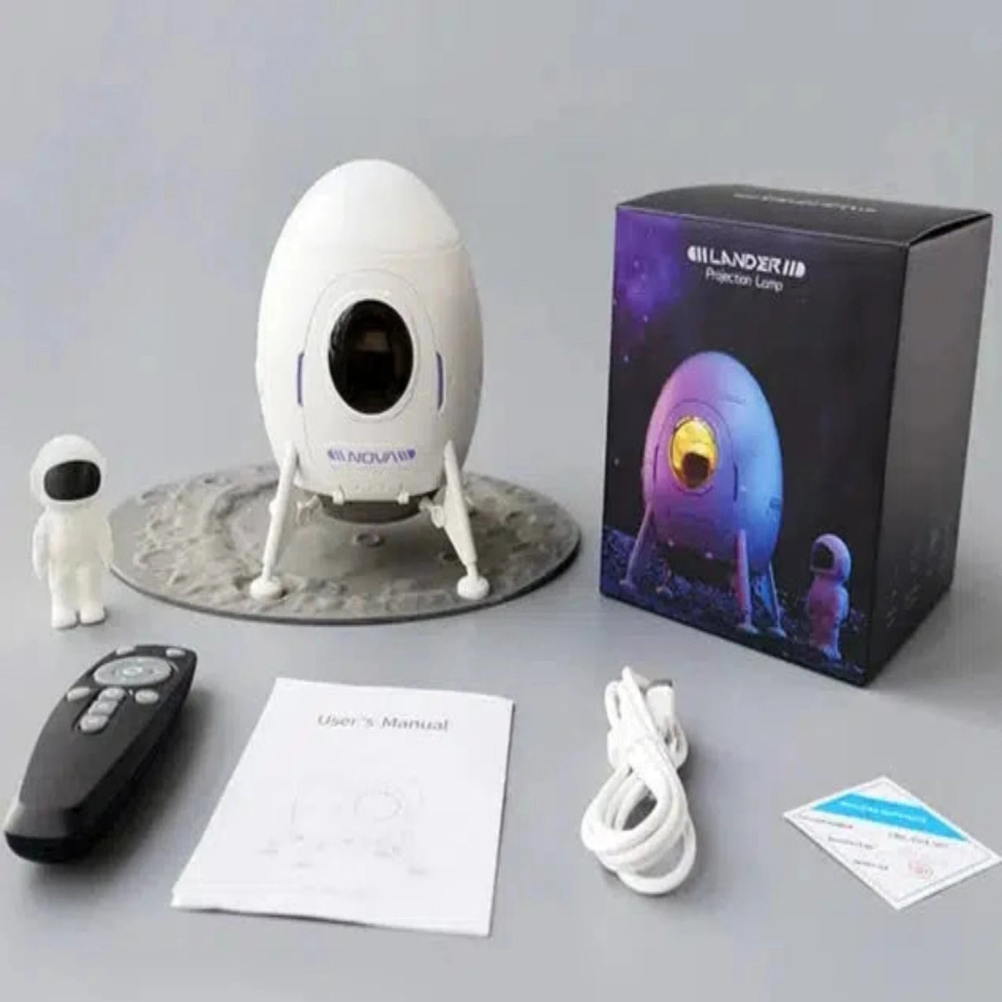 Nachtlicht Sternenhimmel Astronaut mit Raumkapsel LED - Nachtlicht Kinder