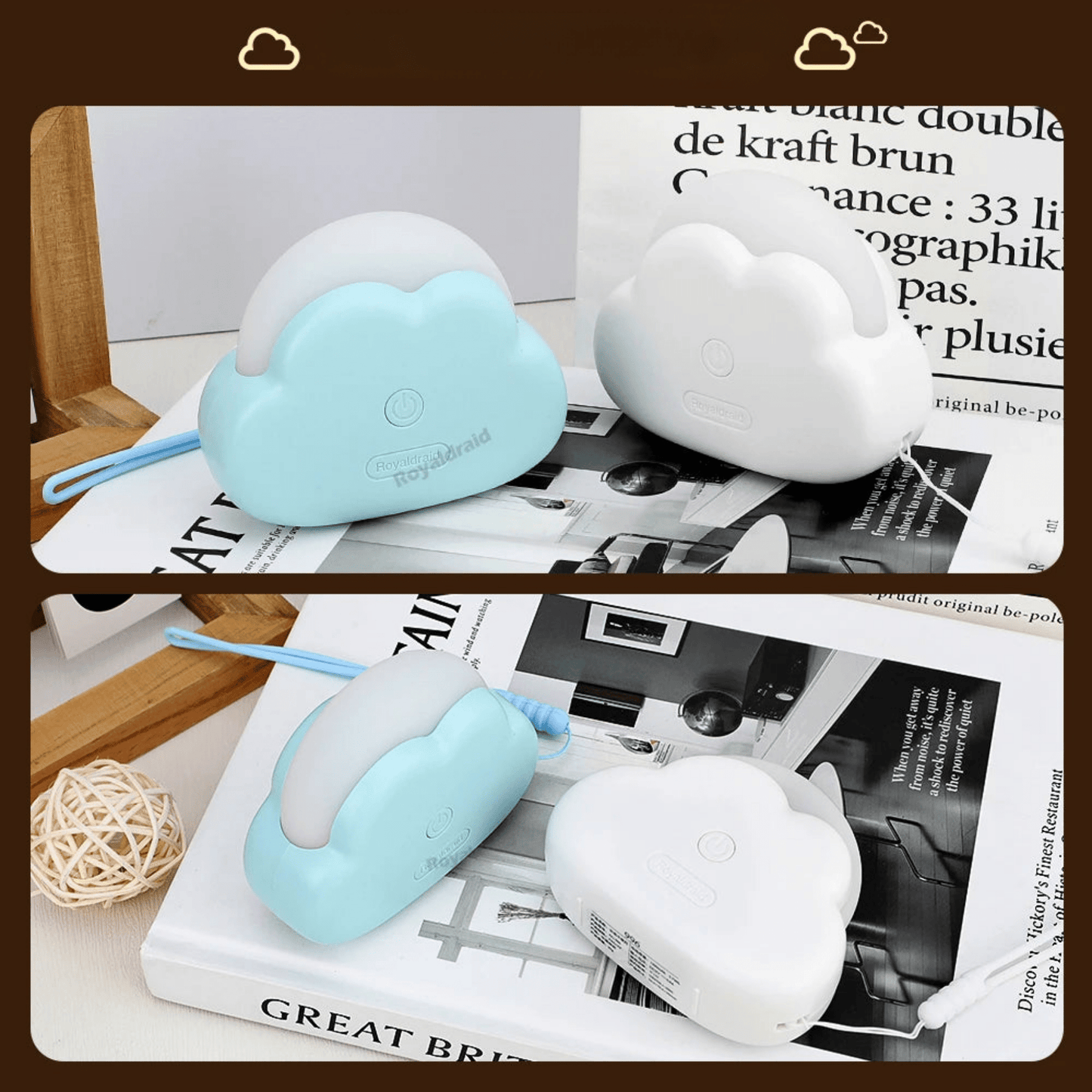 Nachtlicht Wolke Mini LED mit USB - Stilllicht - Nachtlicht Kinder