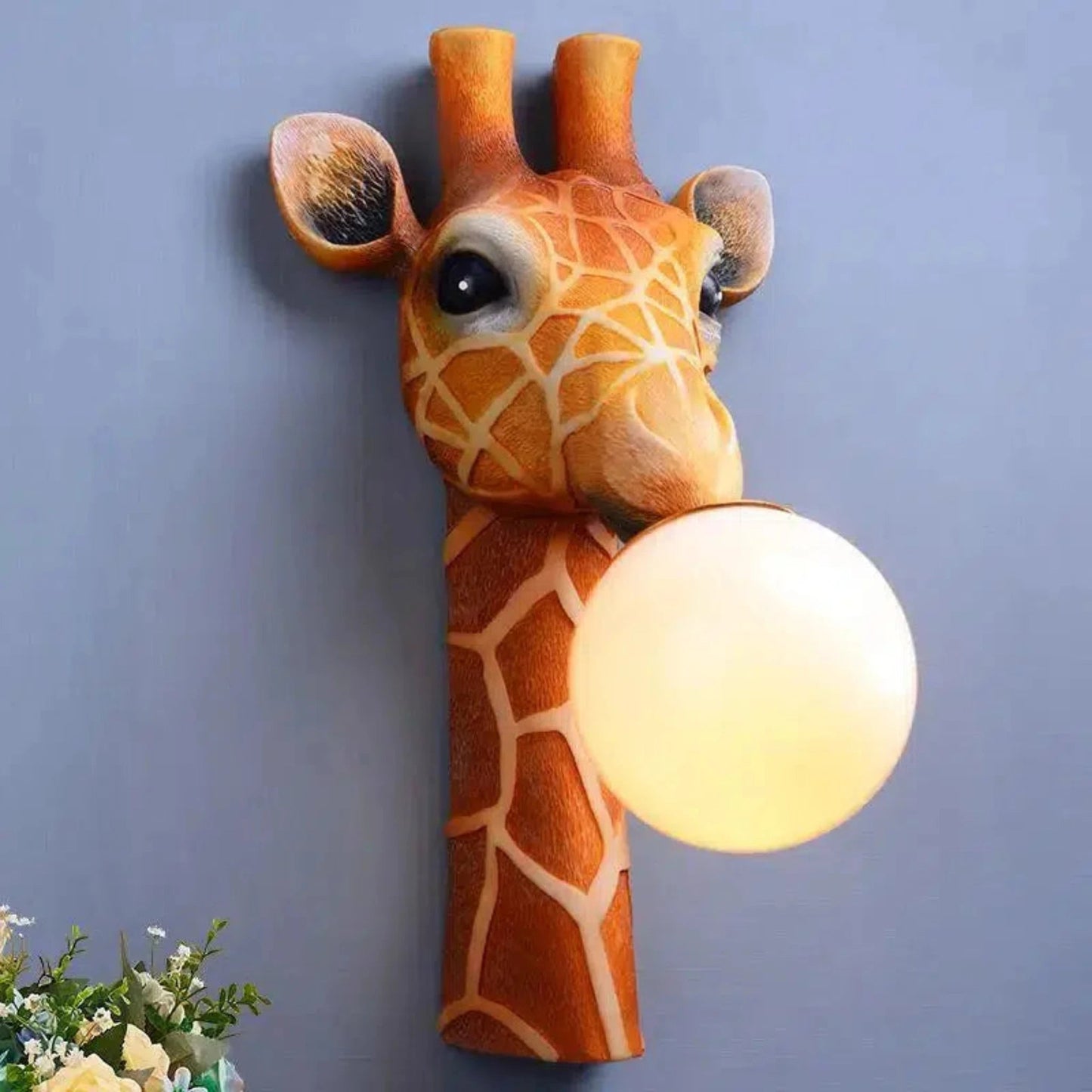 Niedliche Giraffen - Wandleuchte mit Kaugummiblase: LED - Nachtlicht für Kinderzimmer - Nachtlicht Kinder