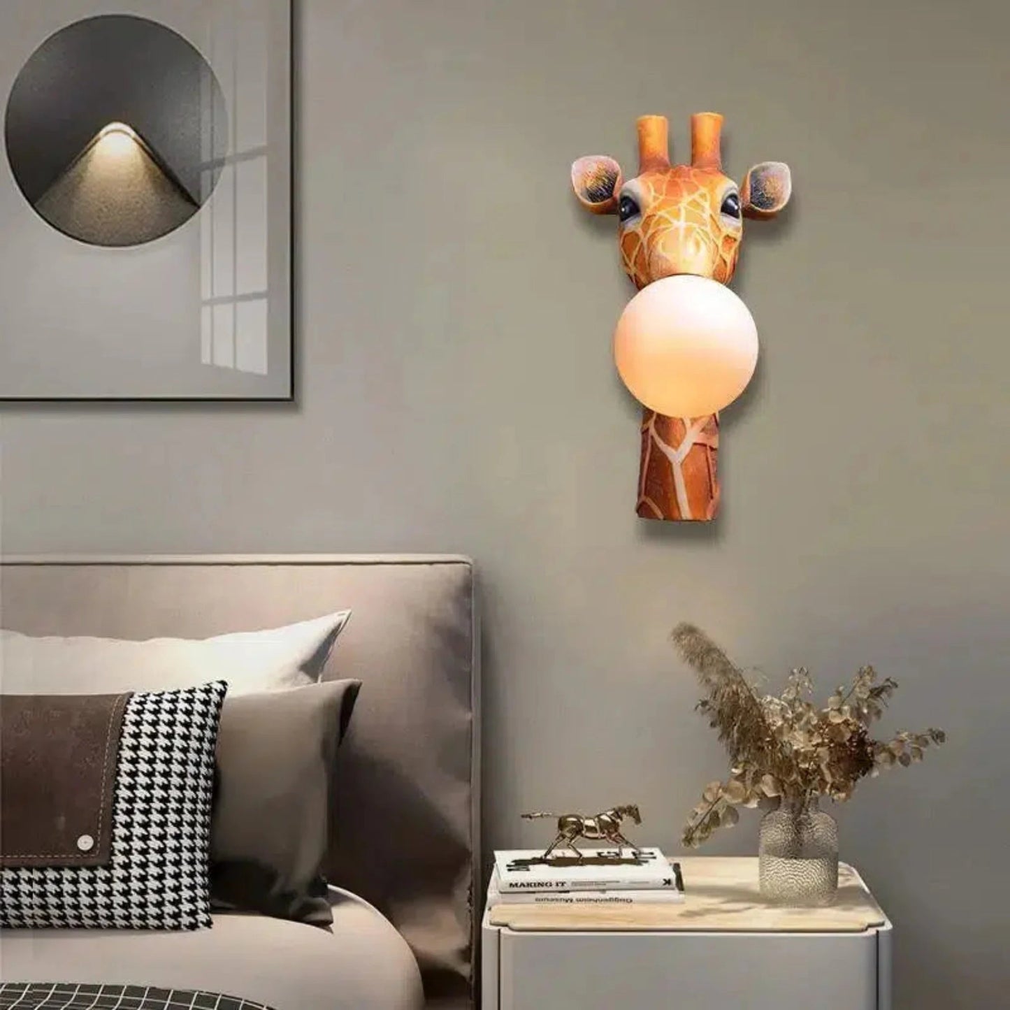 Niedliche Giraffen - Wandleuchte mit Kaugummiblase: LED - Nachtlicht für Kinderzimmer - Nachtlicht Kinder