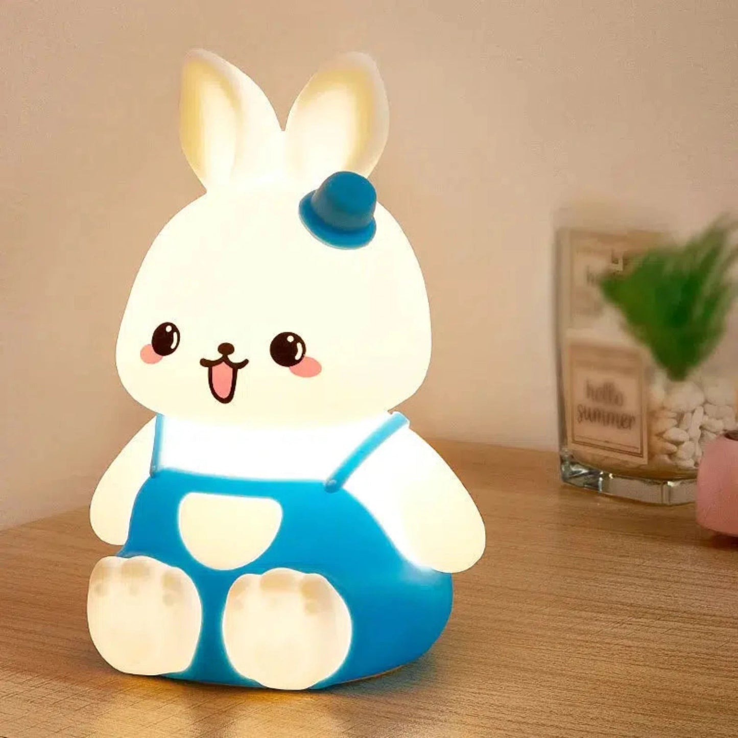 Niedliches Nachtlicht Hase aus Silikon mit Batterie für Kinder - Nachtlicht Kinder