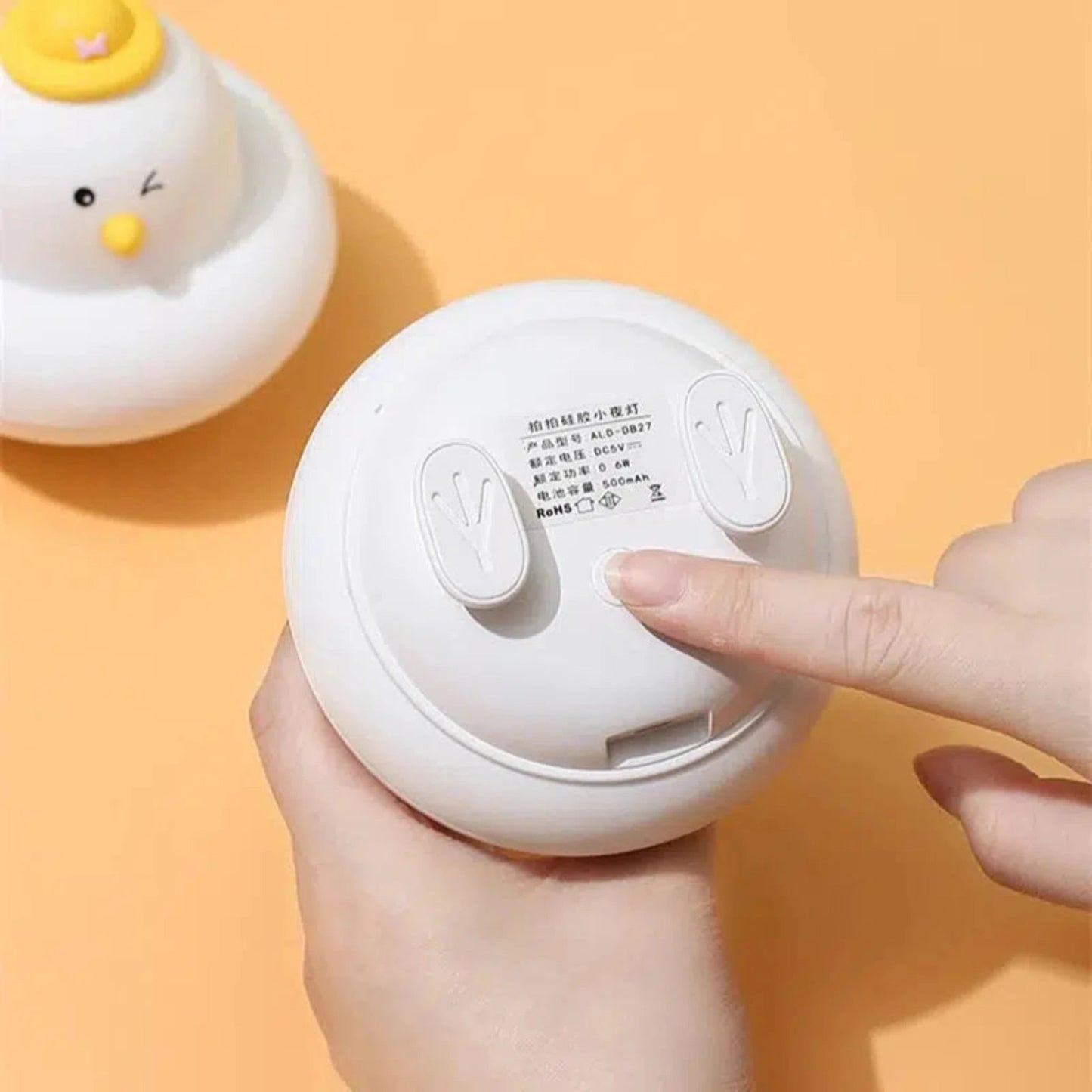Niedliches Nachtlicht Küken aus Silikon – USB wiederaufladbare Schlummerleuchte für Kinder - Nachtlicht Kinder