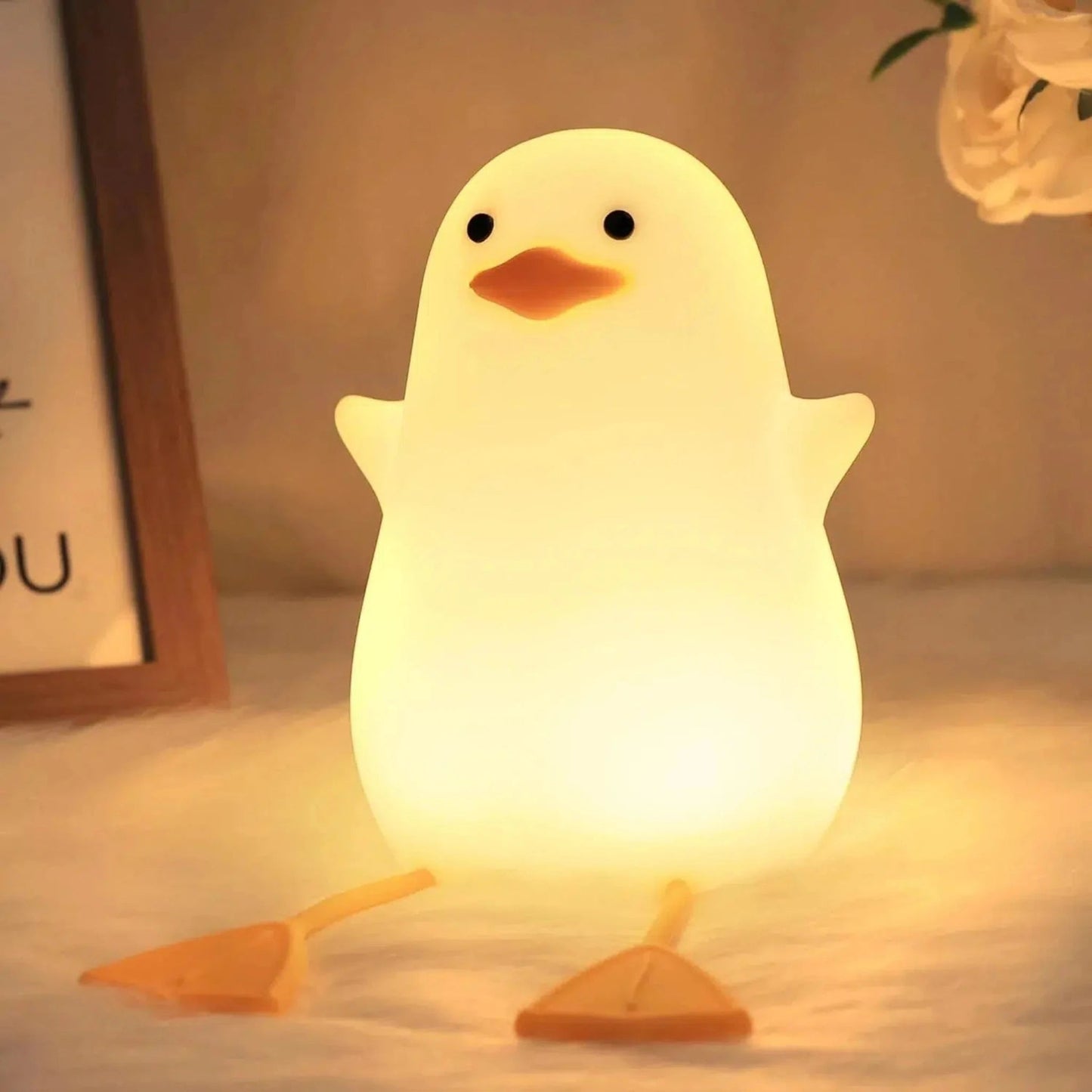 Niedliches sitzendes Enten Nachtlicht mit USB - Aufladung für Kinderzimmer - Nachtlicht Kinder