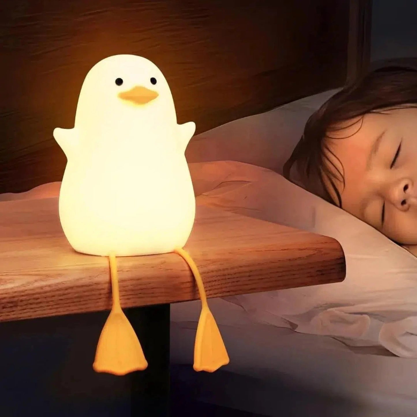 Niedliches sitzendes Enten Nachtlicht mit USB - Aufladung für Kinderzimmer - Nachtlicht Kinder