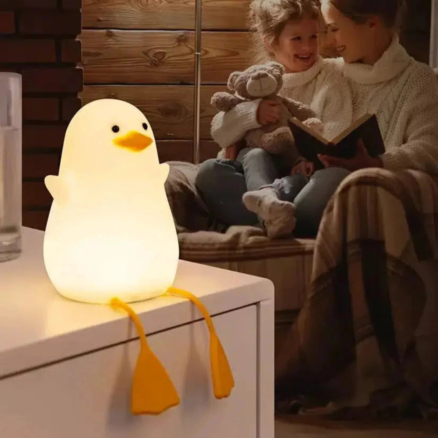 Niedliches sitzendes Enten Nachtlicht mit USB - Aufladung für Kinderzimmer - Nachtlicht Kinder