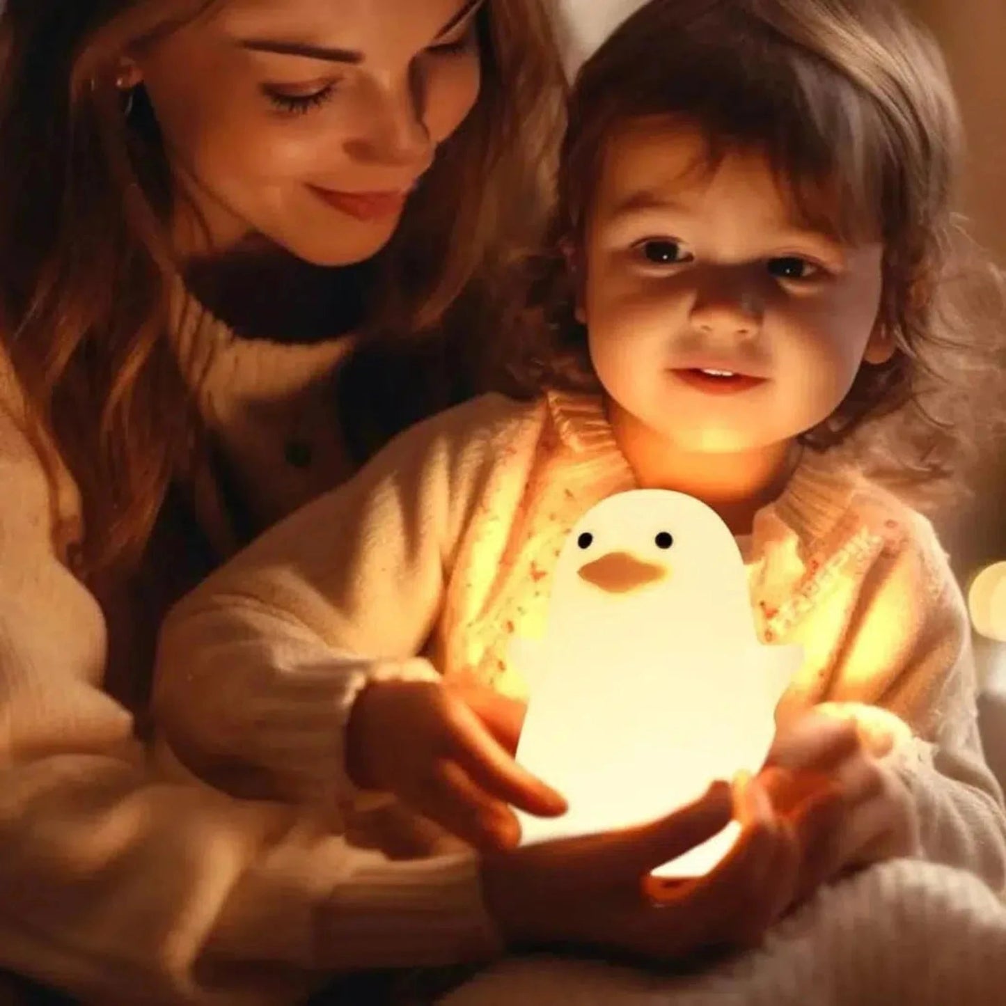 Niedliches sitzendes Enten Nachtlicht mit USB - Aufladung für Kinderzimmer - Nachtlicht Kinder