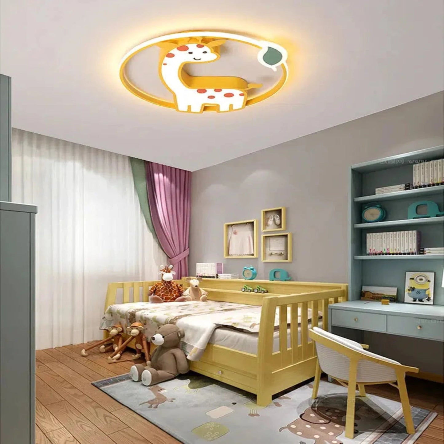 Nordisches Giraffen - Nachtlicht: Dimmbarer LED - Deckenstrahler mit Fernbedienung - Nachtlicht Kinder