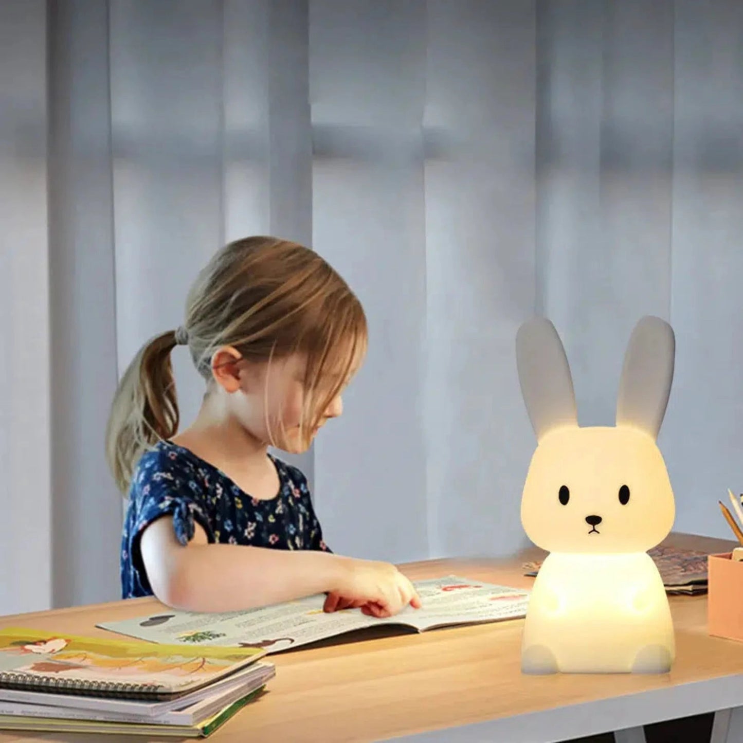 Süßes Nachtlicht Hase aus Silikon – Farbenfrohe Schlummerleuchte für Kinder - Nachtlicht Kinder