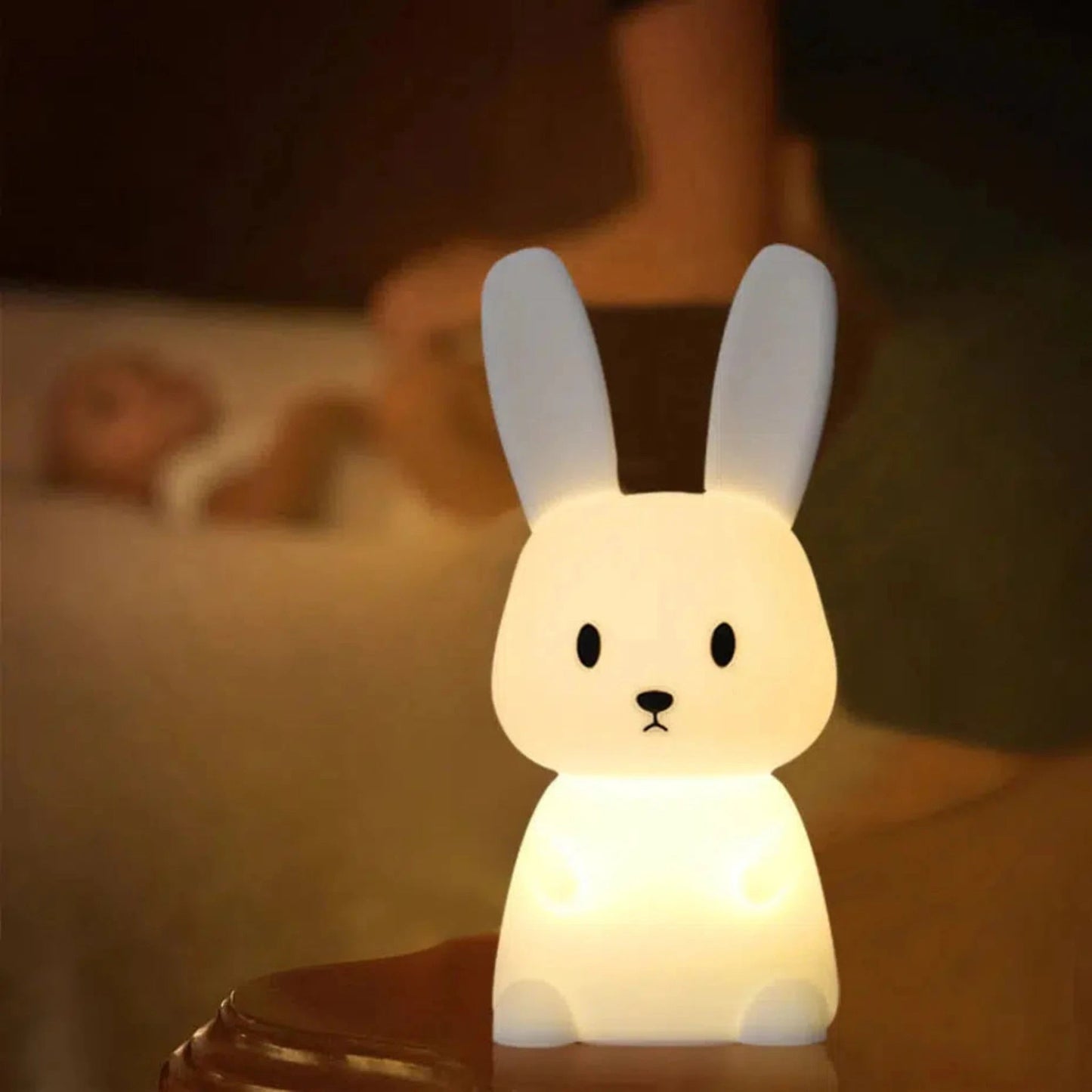 Süßes Nachtlicht Hase aus Silikon – Farbenfrohe Schlummerleuchte für Kinder - Nachtlicht Kinder