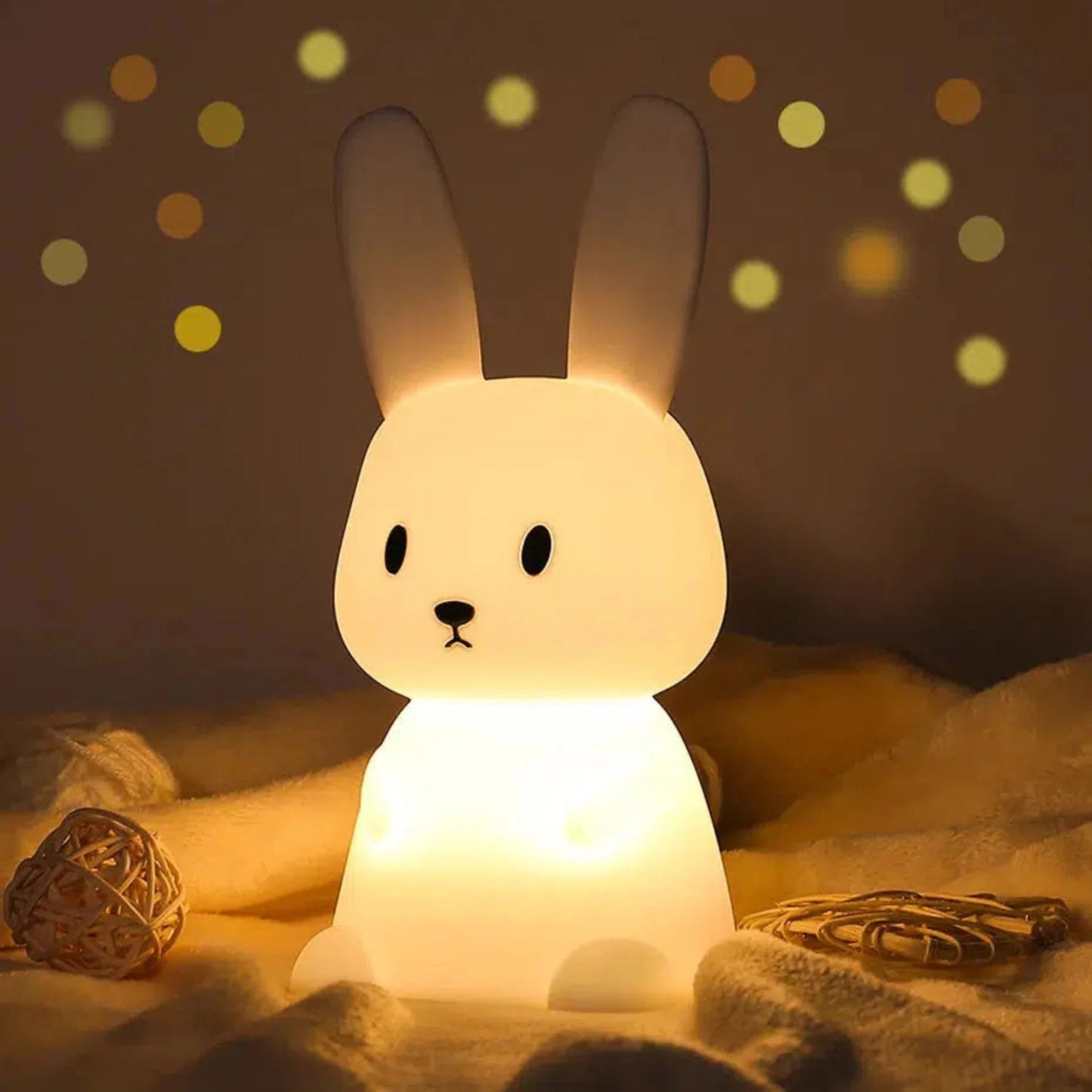 Süßes Nachtlicht Hase aus Silikon – Farbenfrohe Schlummerleuchte für Kinder - Nachtlicht Kinder
