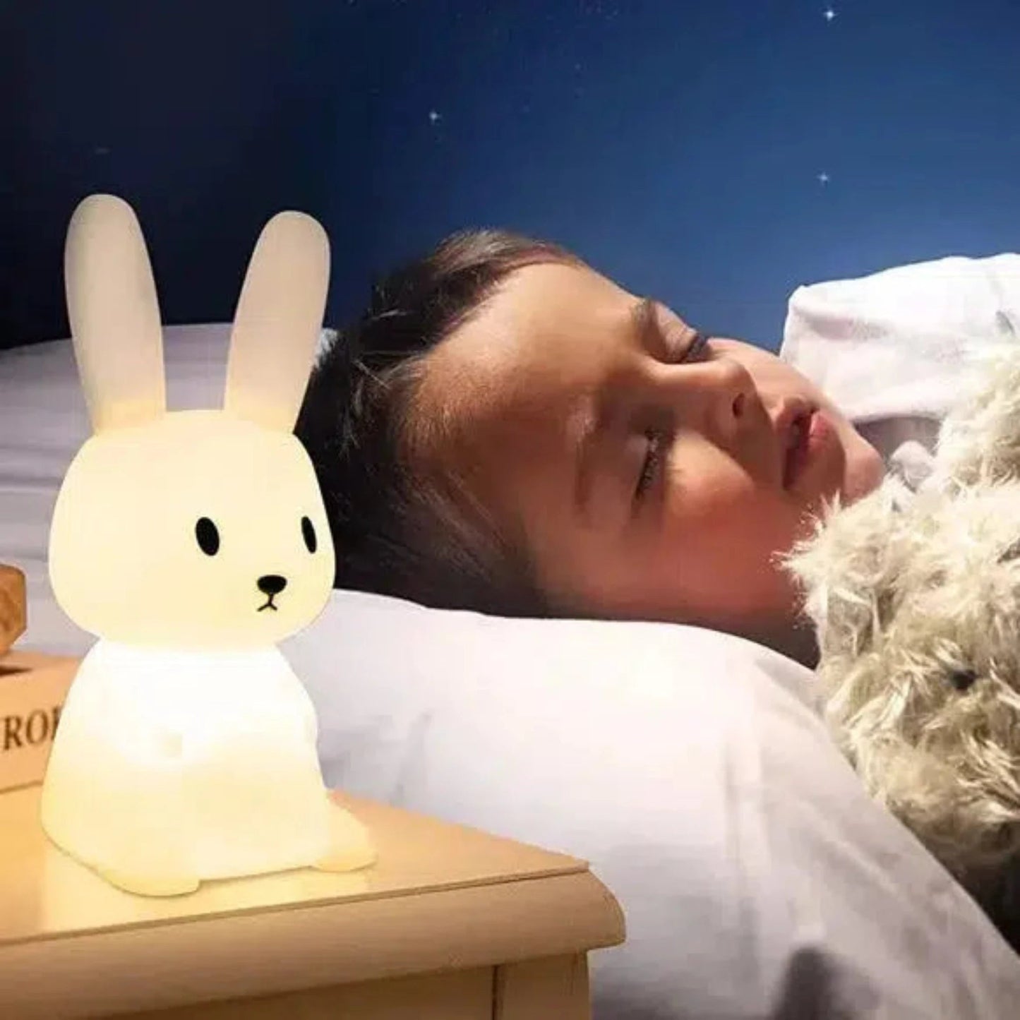 Süßes Nachtlicht Hase aus Silikon – Farbenfrohe Schlummerleuchte für Kinder - Nachtlicht Kinder