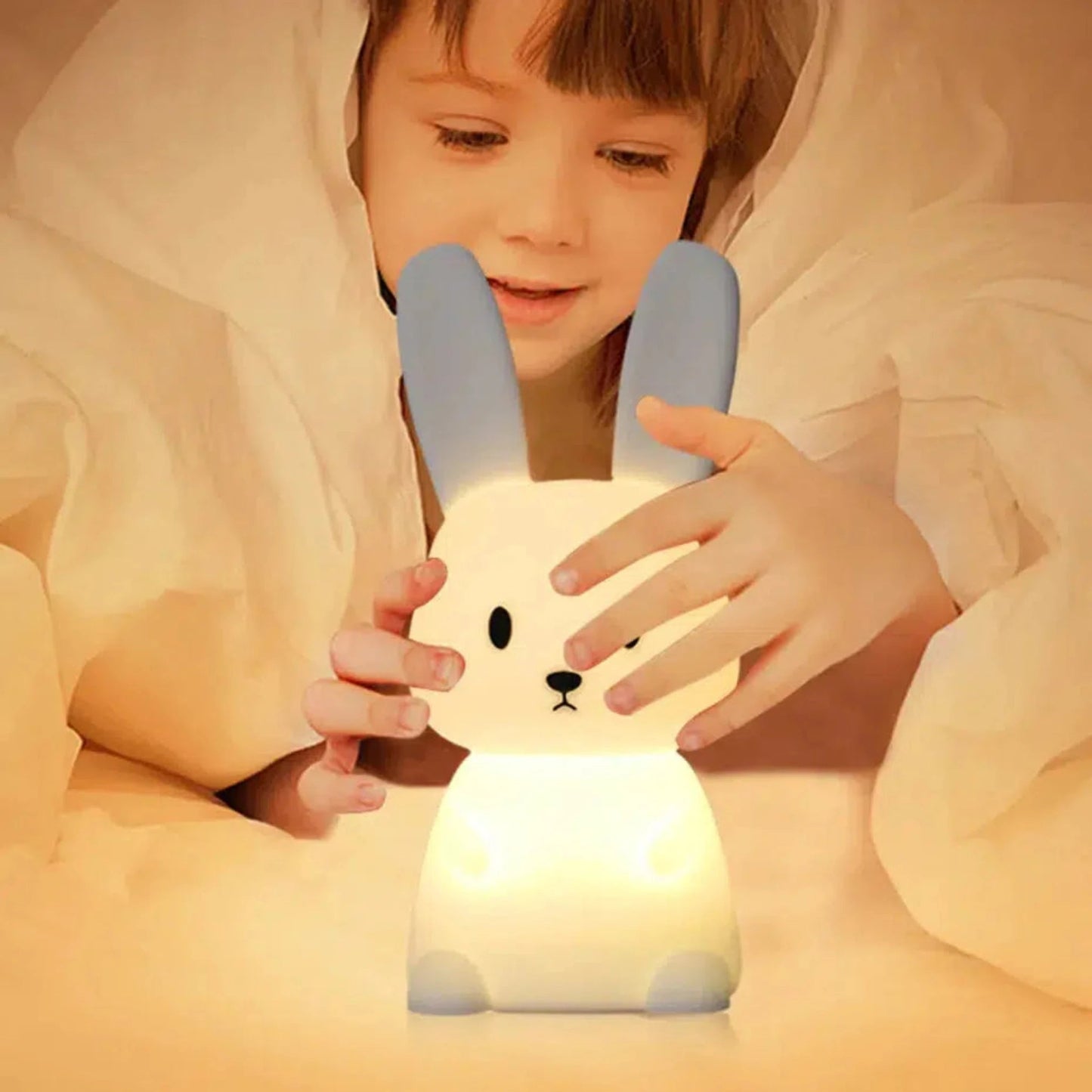 Süßes Nachtlicht Hase aus Silikon – Farbenfrohe Schlummerleuchte für Kinder - Nachtlicht Kinder