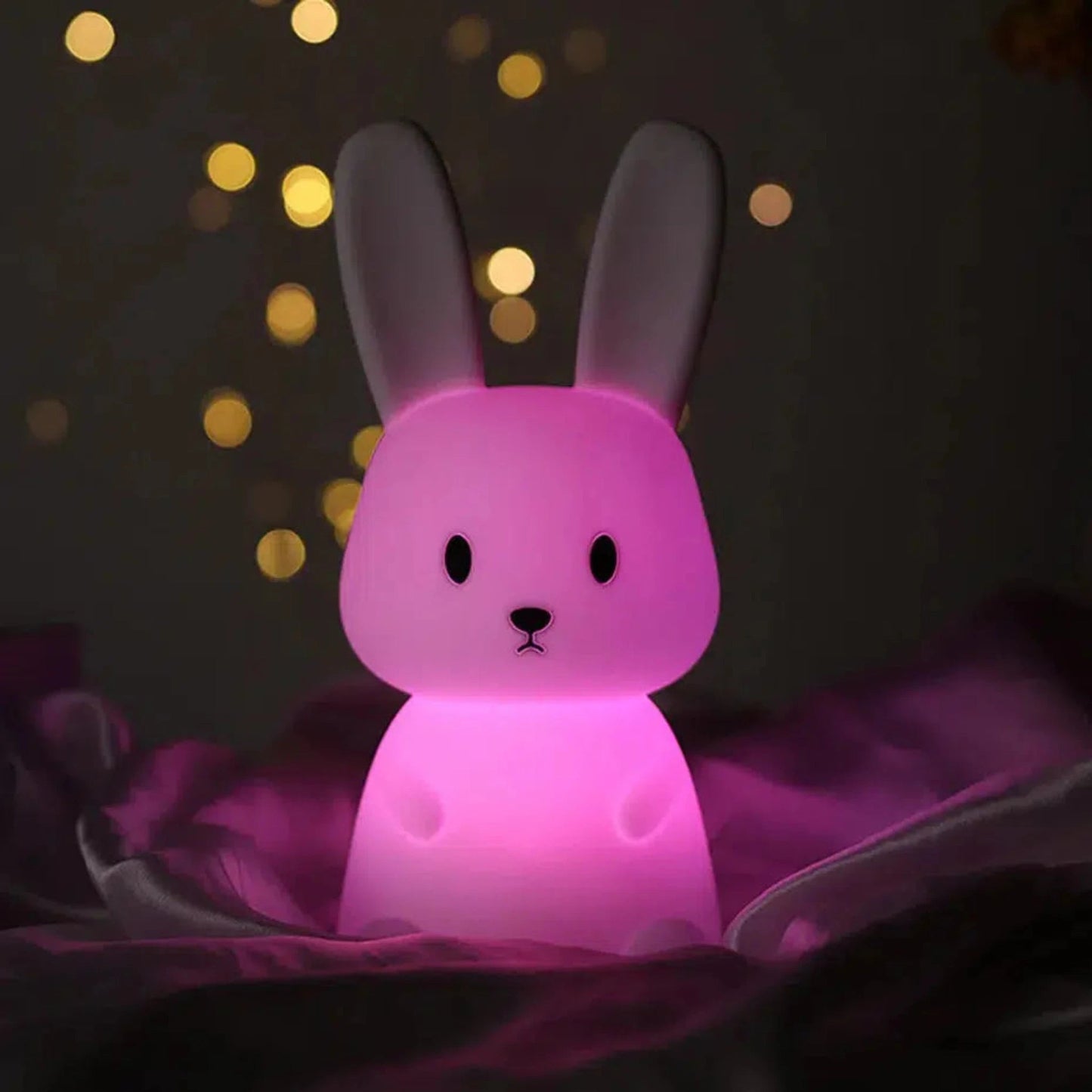 Süßes Nachtlicht Hase aus Silikon – Farbenfrohe Schlummerleuchte für Kinder - Nachtlicht Kinder