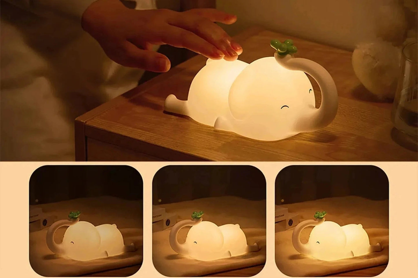 Weiches Nachtlicht in Elefantenform aus Silikon für Kinder - Nachtlicht Kinder