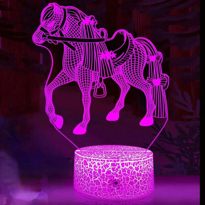3D LED Nachtlicht Pferd – Magische Schlummerleuchte für Kinder - Nachtlicht Kinder
