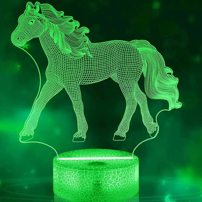 3D LED Nachtlicht Pferd – Magische Schlummerleuchte für Kinder - Nachtlicht Kinder